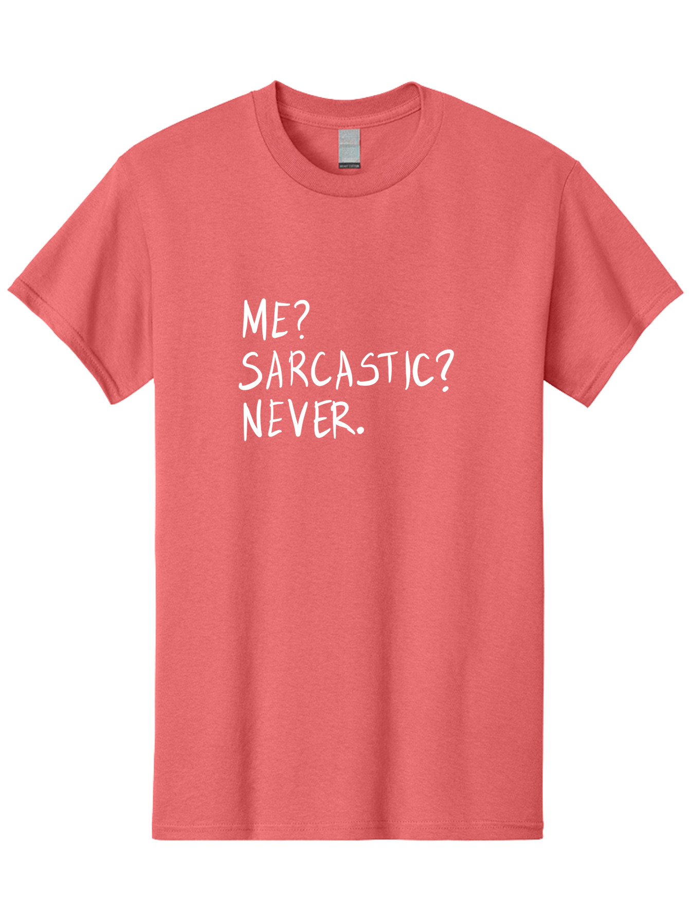 Me-Sarcastic-Never Men'S Graphic Tee, 100% Cotton, Comfortable Casual Summer Wear, Machine Washable, Sarcastic Humor, Funny Quote, Witty Saying, Ironic Phrase, Humorous Meme, Playful Banter, Tongue-In-Cheek Remark - Aaa094