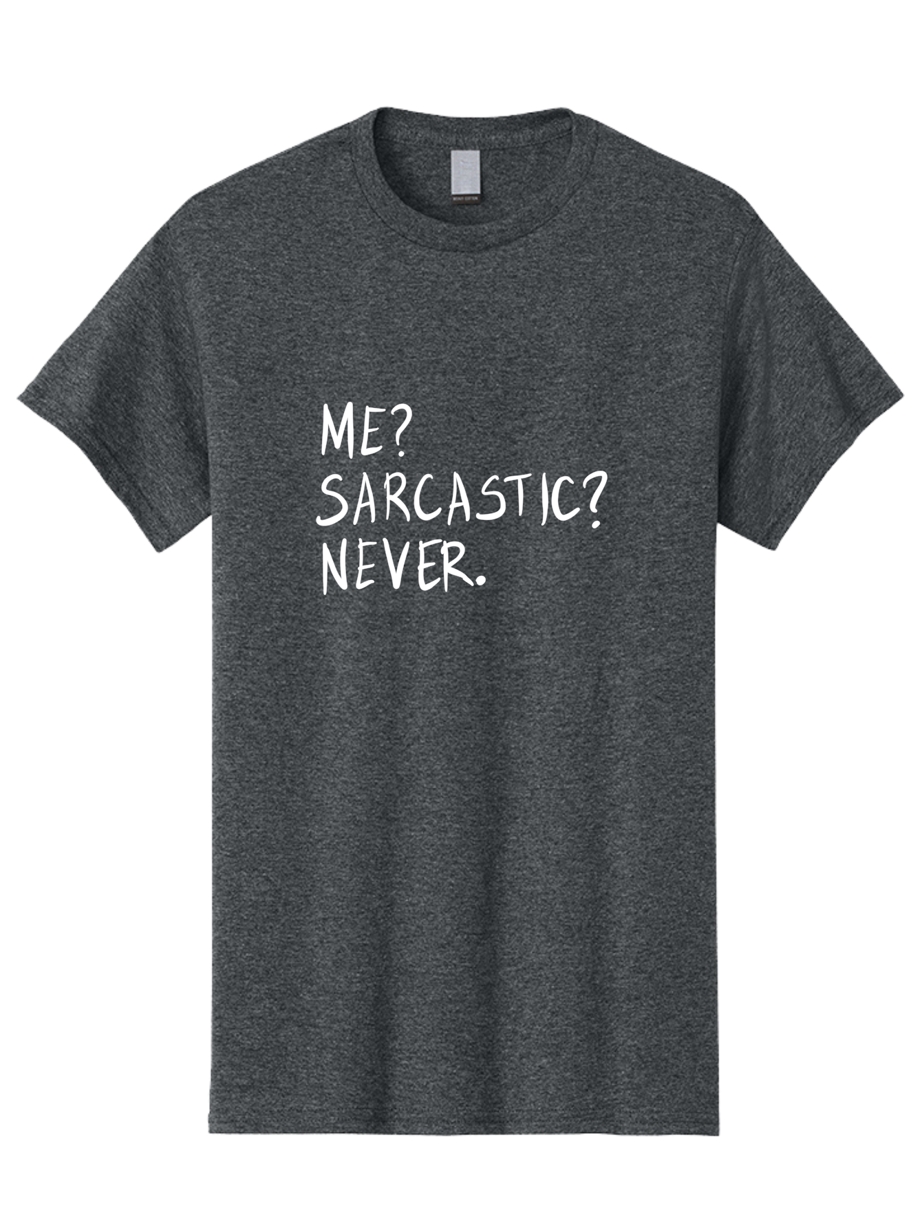 Me-Sarcastic-Never Men'S Graphic Tee, 100% Cotton, Comfortable Casual Summer Wear, Machine Washable, Sarcastic Humor, Funny Quote, Witty Saying, Ironic Phrase, Humorous Meme, Playful Banter, Tongue-In-Cheek Remark - Aaa094