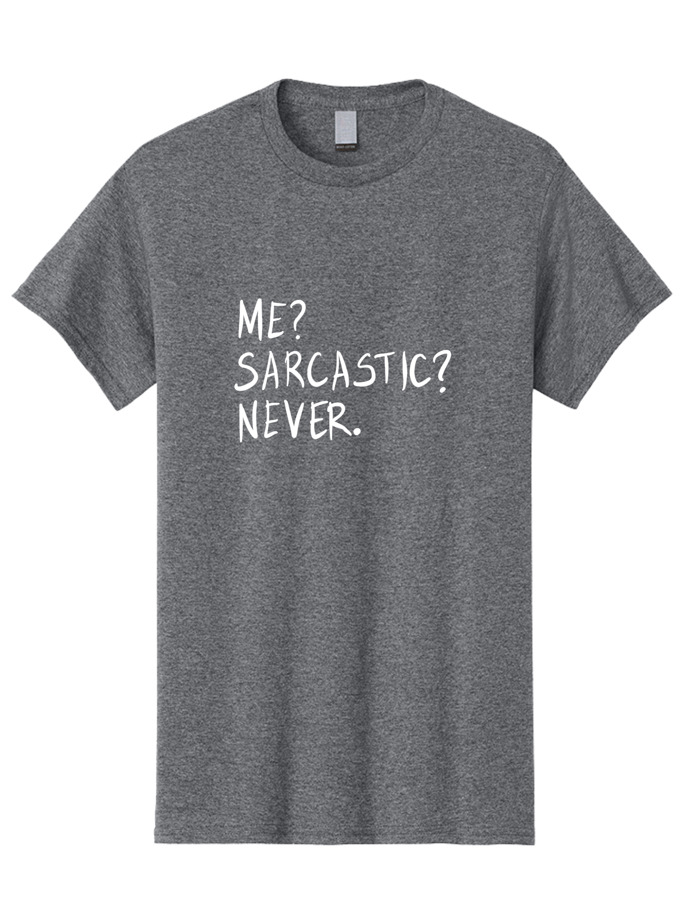 Me-Sarcastic-Never Men'S Graphic Tee, 100% Cotton, Comfortable Casual Summer Wear, Machine Washable, Sarcastic Humor, Funny Quote, Witty Saying, Ironic Phrase, Humorous Meme, Playful Banter, Tongue-In-Cheek Remark - Aaa094