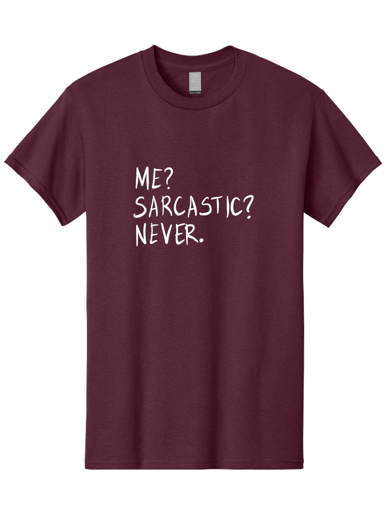 Me-Sarcastic-Never Men'S Graphic Tee, 100% Cotton, Comfortable Casual Summer Wear, Machine Washable, Sarcastic Humor, Funny Quote, Witty Saying, Ironic Phrase, Humorous Meme, Playful Banter, Tongue-In-Cheek Remark - Aaa094