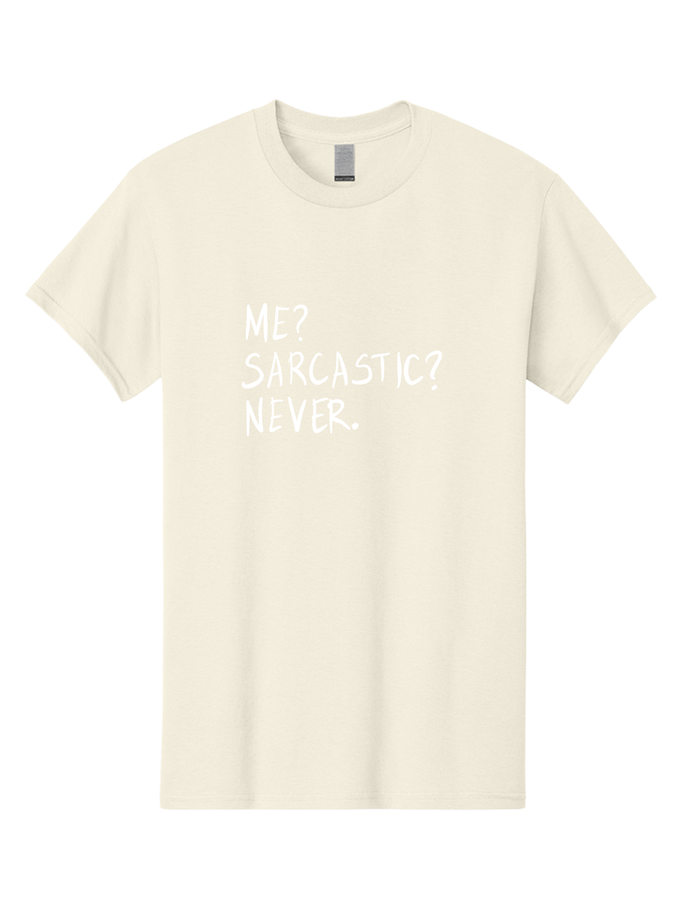 Me-Sarcastic-Never Men'S Graphic Tee, 100% Cotton, Comfortable Casual Summer Wear, Machine Washable, Sarcastic Humor, Funny Quote, Witty Saying, Ironic Phrase, Humorous Meme, Playful Banter, Tongue-In-Cheek Remark - Aaa094