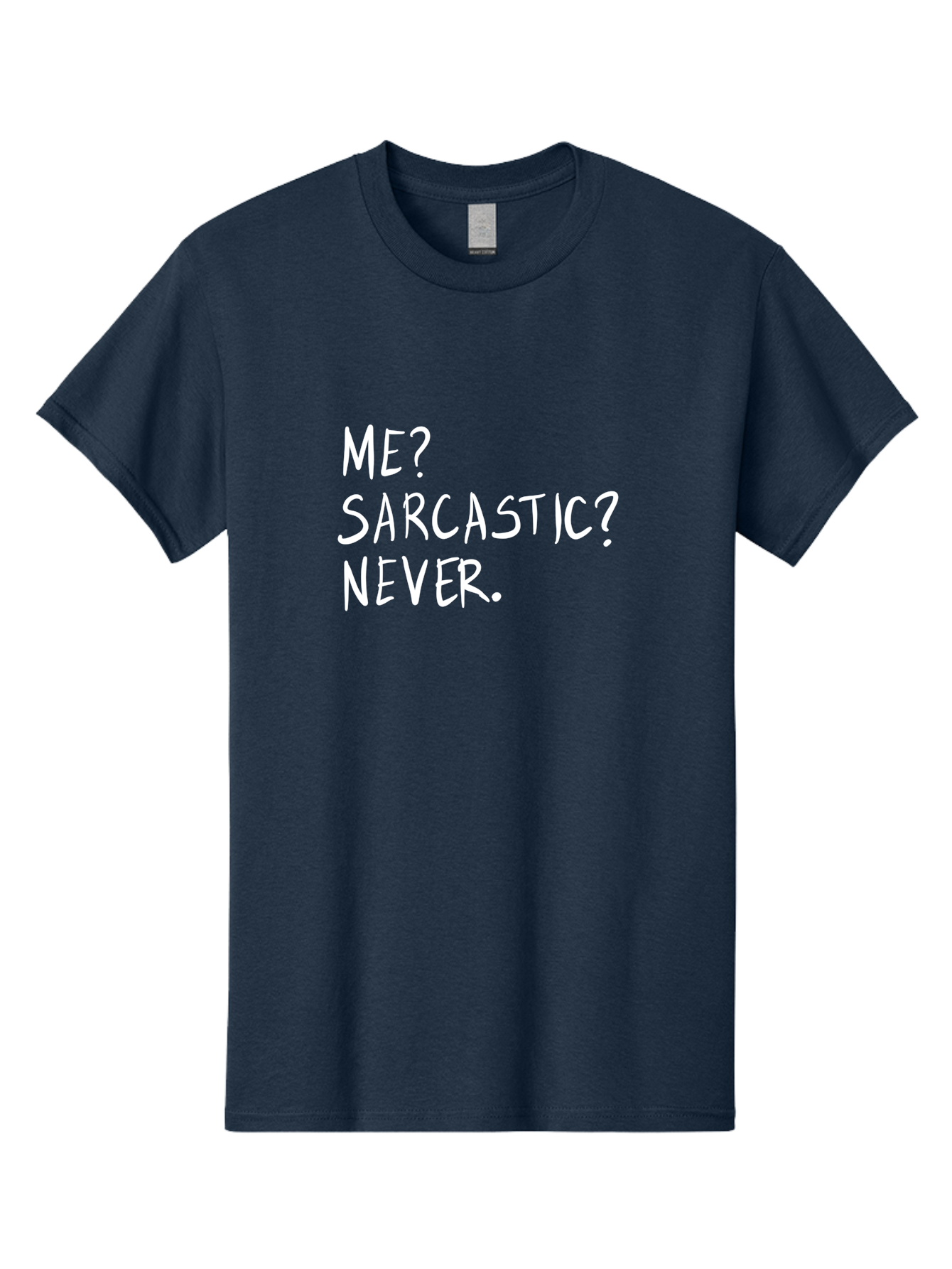Me-Sarcastic-Never Men'S Graphic Tee, 100% Cotton, Comfortable Casual Summer Wear, Machine Washable, Sarcastic Humor, Funny Quote, Witty Saying, Ironic Phrase, Humorous Meme, Playful Banter, Tongue-In-Cheek Remark - Aaa094