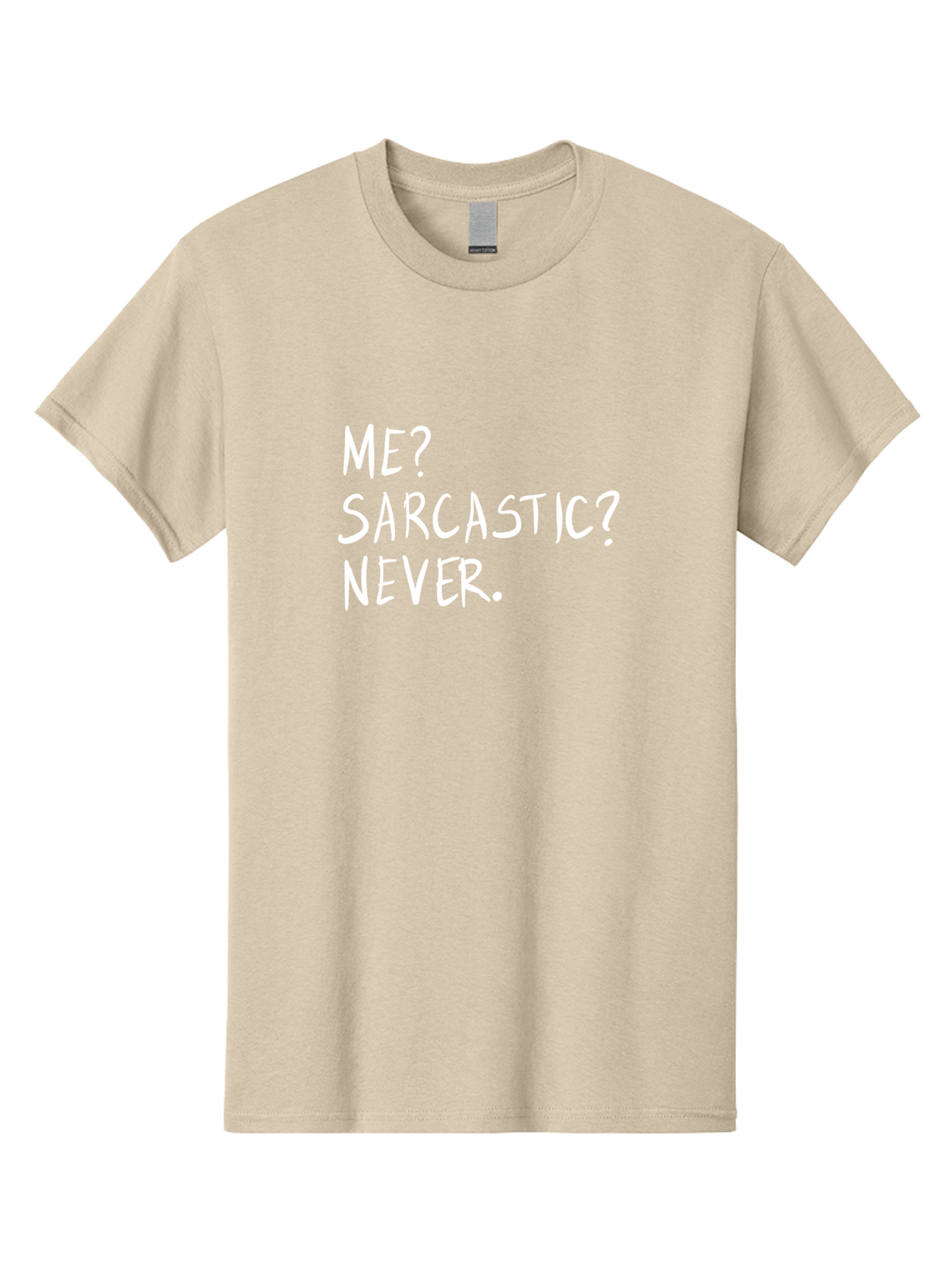 Me-Sarcastic-Never Men'S Graphic Tee, 100% Cotton, Comfortable Casual Summer Wear, Machine Washable, Sarcastic Humor, Funny Quote, Witty Saying, Ironic Phrase, Humorous Meme, Playful Banter, Tongue-In-Cheek Remark - Aaa094