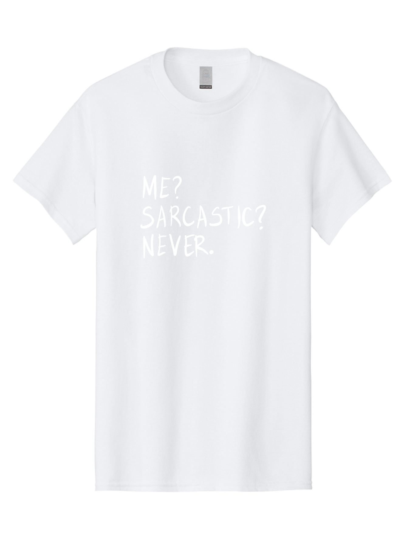Me-Sarcastic-Never Men'S Graphic Tee, 100% Cotton, Comfortable Casual Summer Wear, Machine Washable, Sarcastic Humor, Funny Quote, Witty Saying, Ironic Phrase, Humorous Meme, Playful Banter, Tongue-In-Cheek Remark - Aaa094