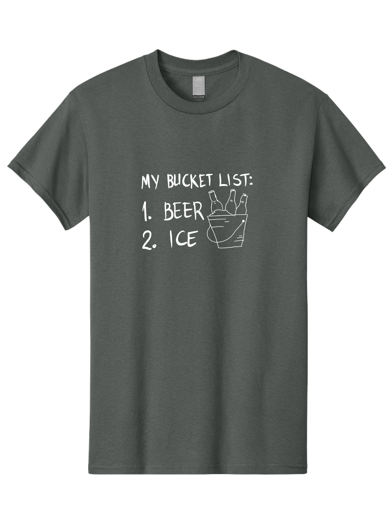 My-Bucket-List Men'S Graphic Tee, 100% Cotton, Comfortable Casual Summer Wear, Machine Washable, Bucket List, Beer And Ice, Funny List, Humorous Quote, Beer Bucket, Ice Cold Beer, Simple Wishes, Funny Quote, Beer Lover - Aaa098