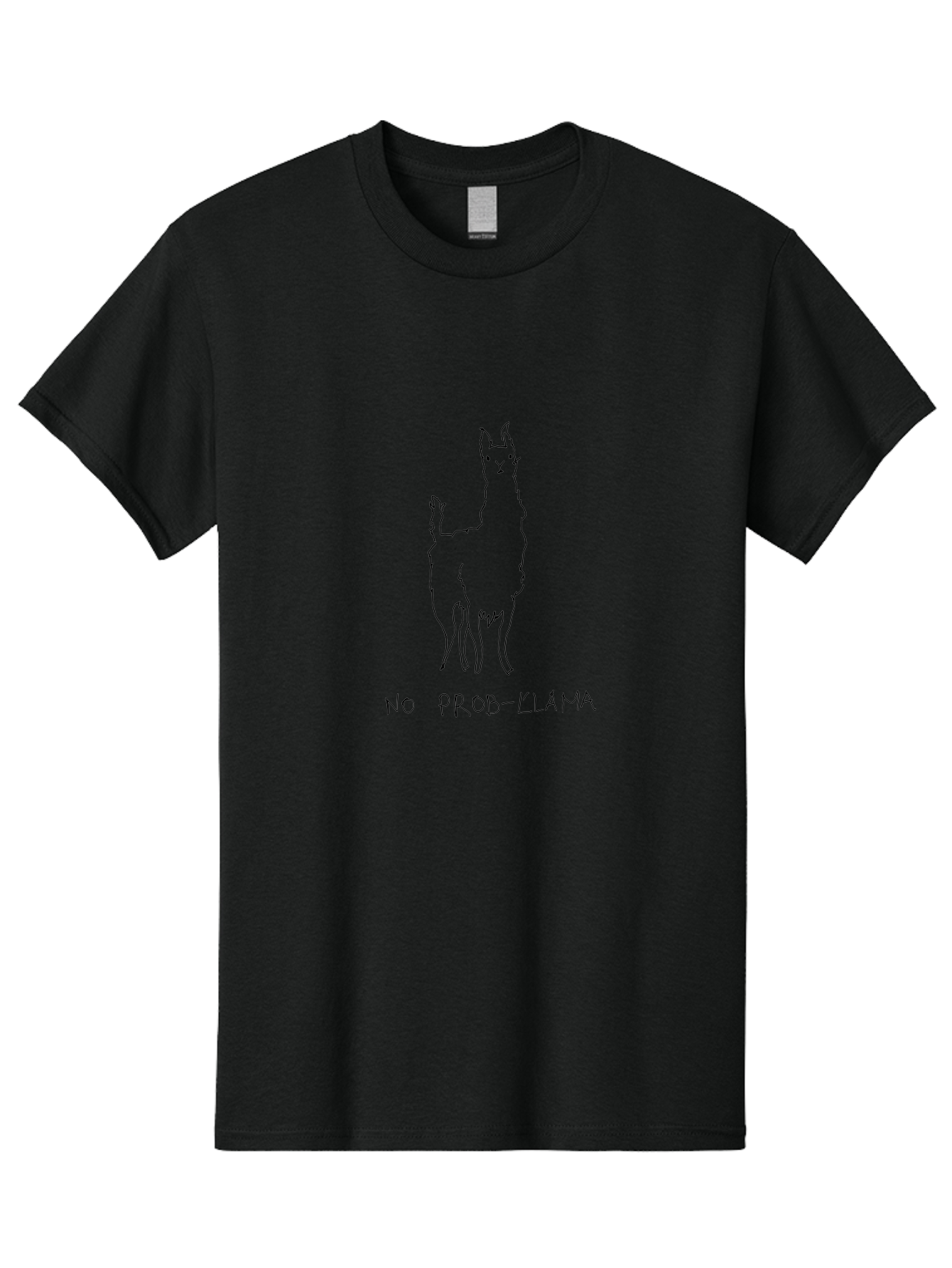 No-Prob-Llama Men'S Graphic Tee, 100% Cotton, Comfortable Casual Summer Wear, Machine Washable, Funny Llama, Simple Illustration, Cute Animal, Punny Phrase, Humorous Design, Quirky Art, Playful Joke, Llama Graphics - Aaa099