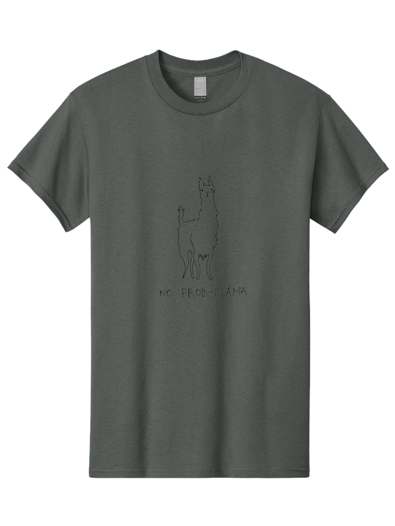 No-Prob-Llama Men'S Graphic Tee, 100% Cotton, Comfortable Casual Summer Wear, Machine Washable, Funny Llama, Simple Illustration, Cute Animal, Punny Phrase, Humorous Design, Quirky Art, Playful Joke, Llama Graphics - Aaa099