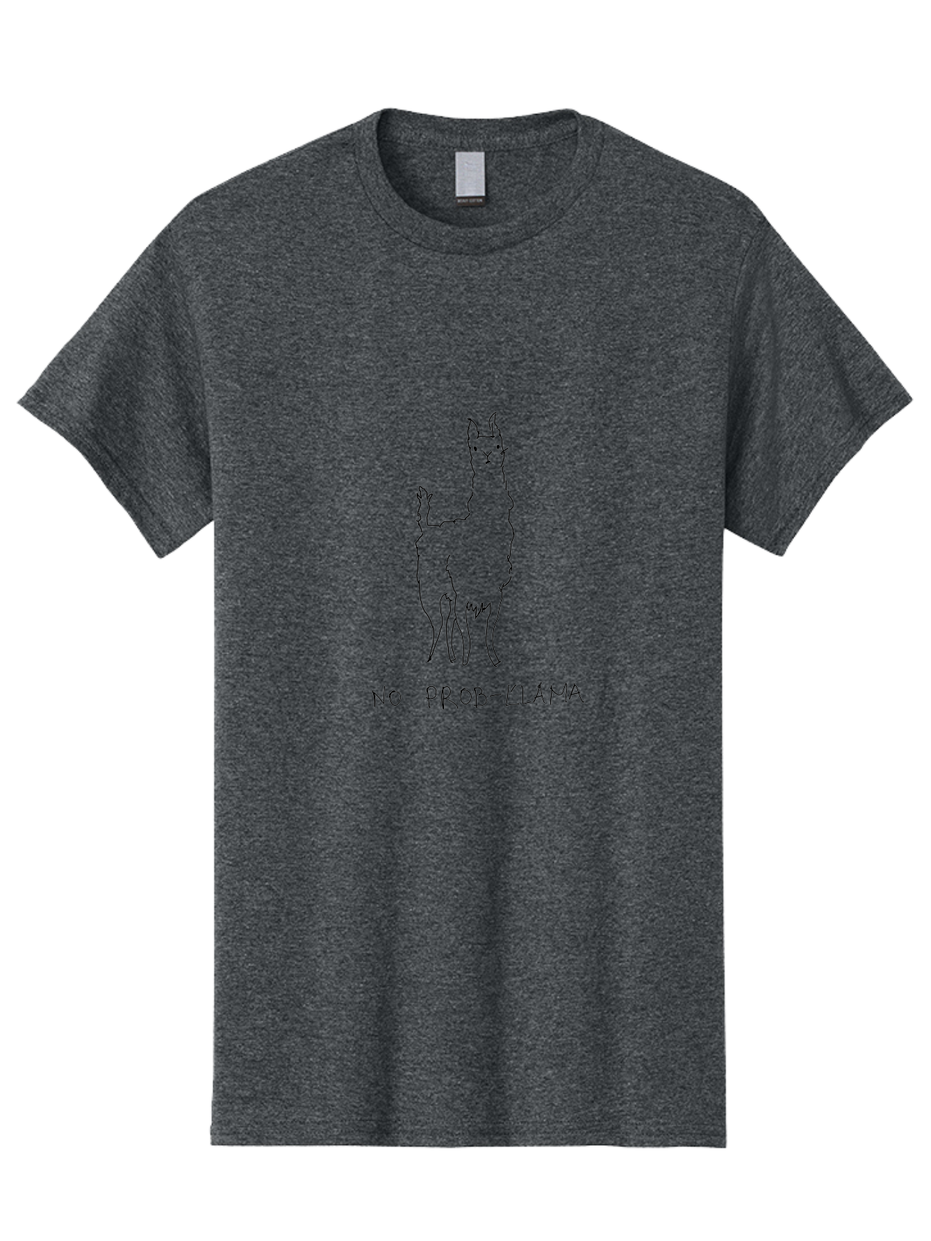 No-Prob-Llama Men'S Graphic Tee, 100% Cotton, Comfortable Casual Summer Wear, Machine Washable, Funny Llama, Simple Illustration, Cute Animal, Punny Phrase, Humorous Design, Quirky Art, Playful Joke, Llama Graphics - Aaa099