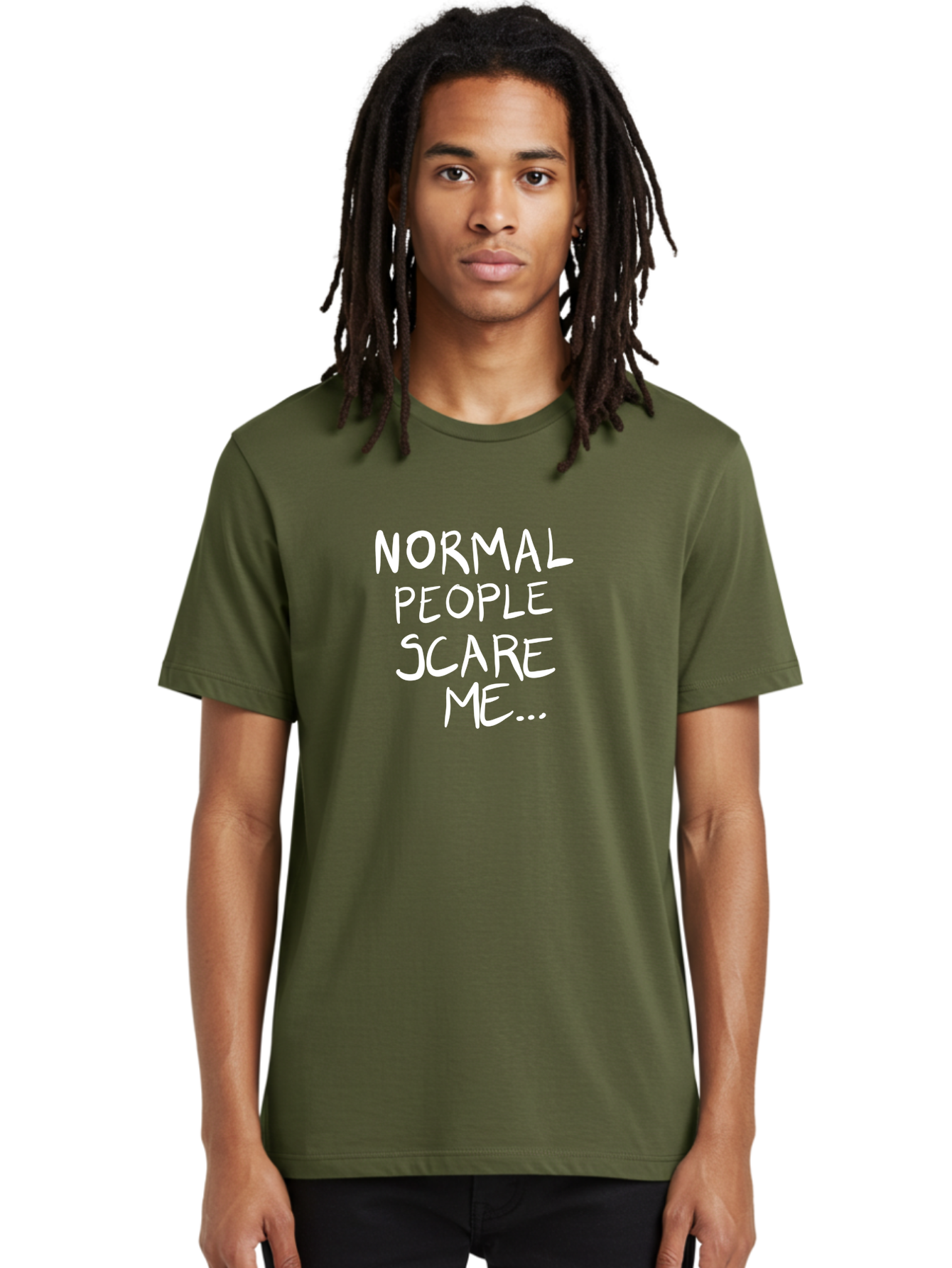 NORMAL PEOPLE SCARE ME, inspirational quotes, funny sayings, quirky humor, handwritten text, bold statements, sarcastic expression