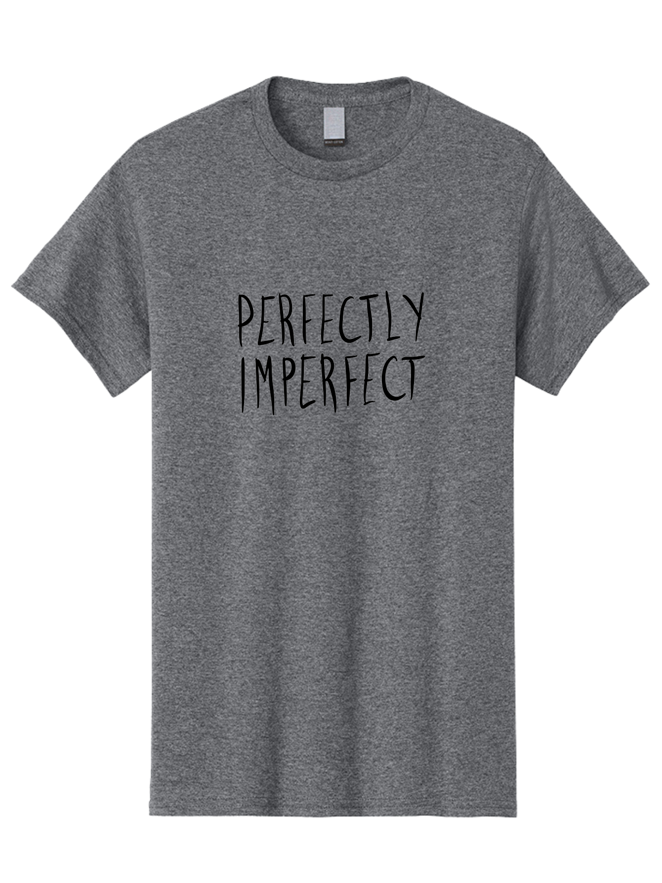 Perfectly-Imperfect Men'S Graphic Tee, 100% Cotton, Comfortable Casual Summer Wear, Machine Washable, Inspirational Quote, Positive Affirmation, Self-Acceptance, Motivation, Empowerment, Individuality, Uniqueness, Confidence Boost - Aaa111