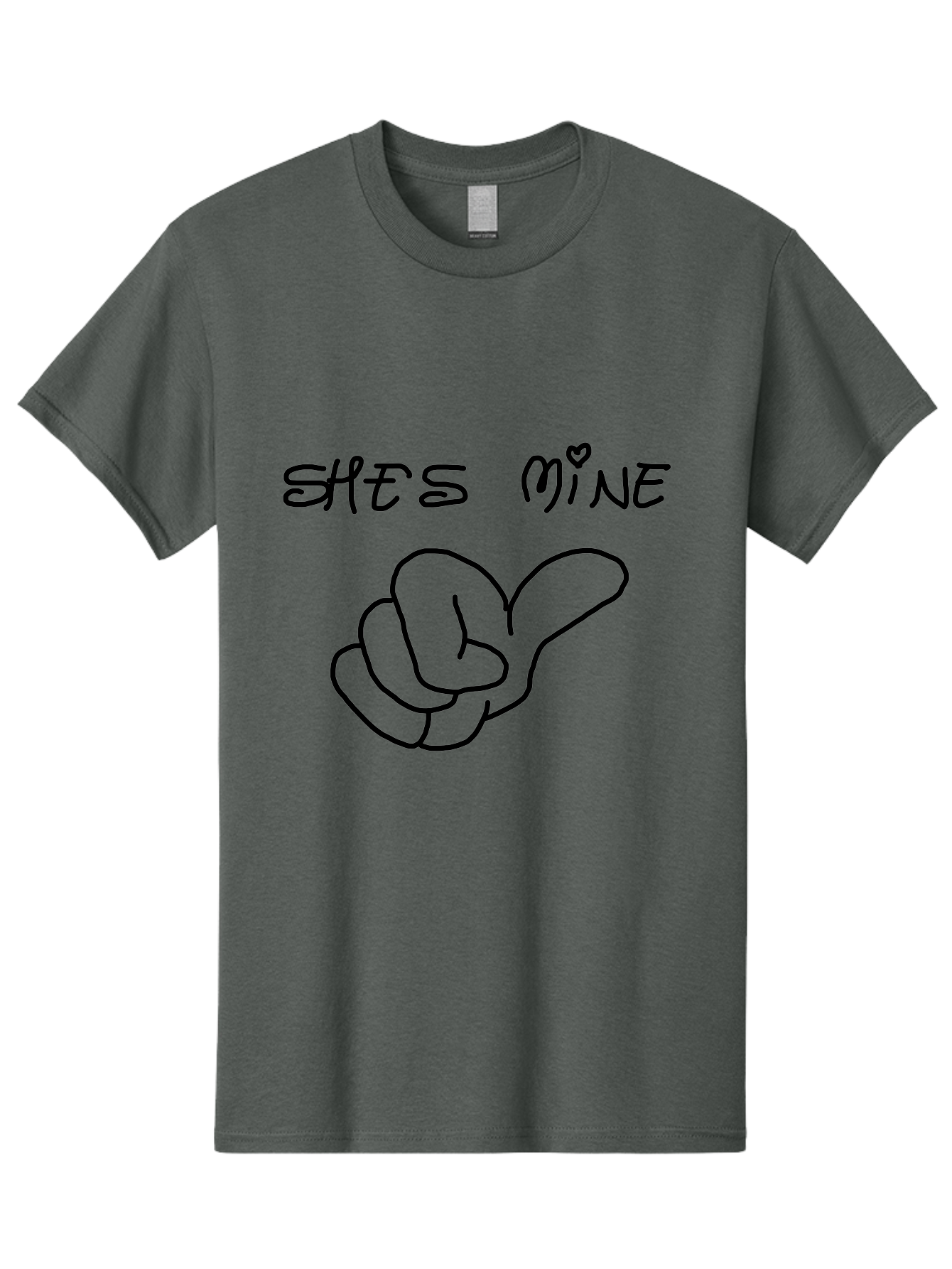 Shes-Mine Men'S Graphic Tee, 100% Cotton, Comfortable Casual Summer Wear, Machine Washable, Hand Gesture, Possessive Symbol, Love Sign, Heart Symbol, Romantic Gesture, Claim Of Ownership, Symbol Of Love - Aaa121