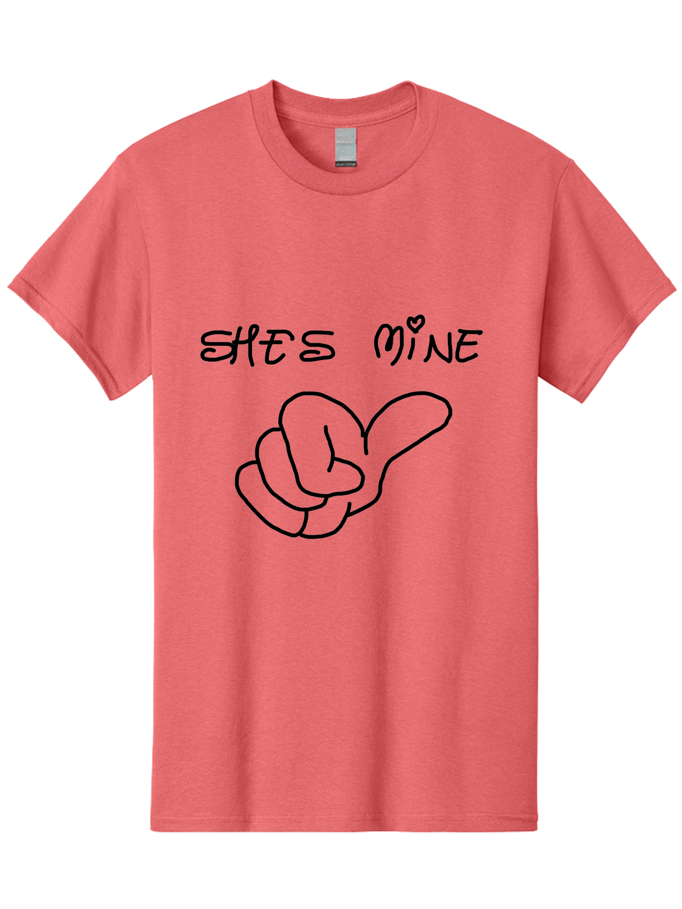 Shes-Mine Men'S Graphic Tee, 100% Cotton, Comfortable Casual Summer Wear, Machine Washable, Hand Gesture, Possessive Symbol, Love Sign, Heart Symbol, Romantic Gesture, Claim Of Ownership, Symbol Of Love - Aaa121