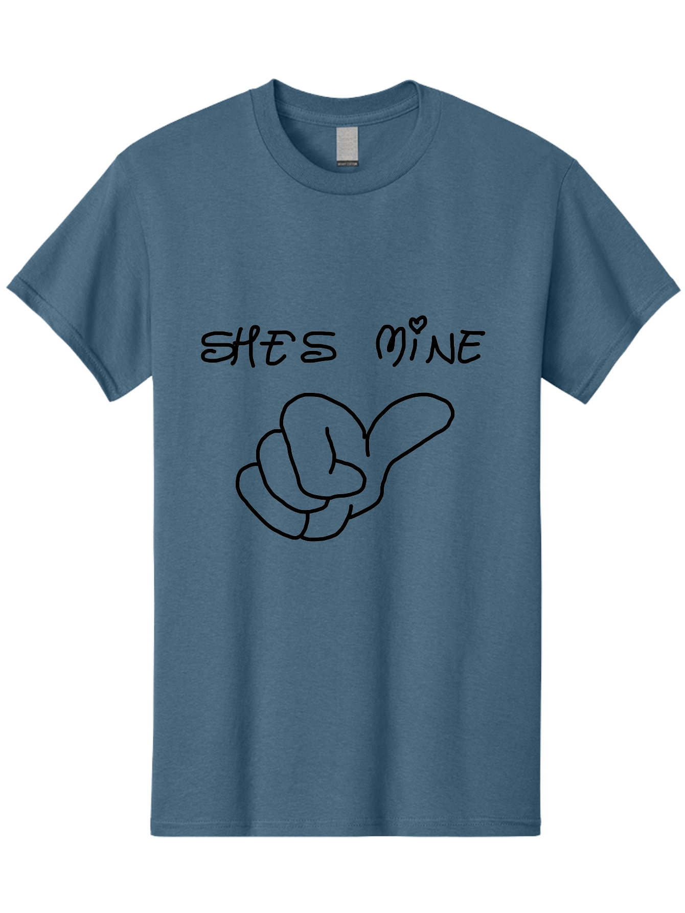 Shes-Mine Men'S Graphic Tee, 100% Cotton, Comfortable Casual Summer Wear, Machine Washable, Hand Gesture, Possessive Symbol, Love Sign, Heart Symbol, Romantic Gesture, Claim Of Ownership, Symbol Of Love - Aaa121