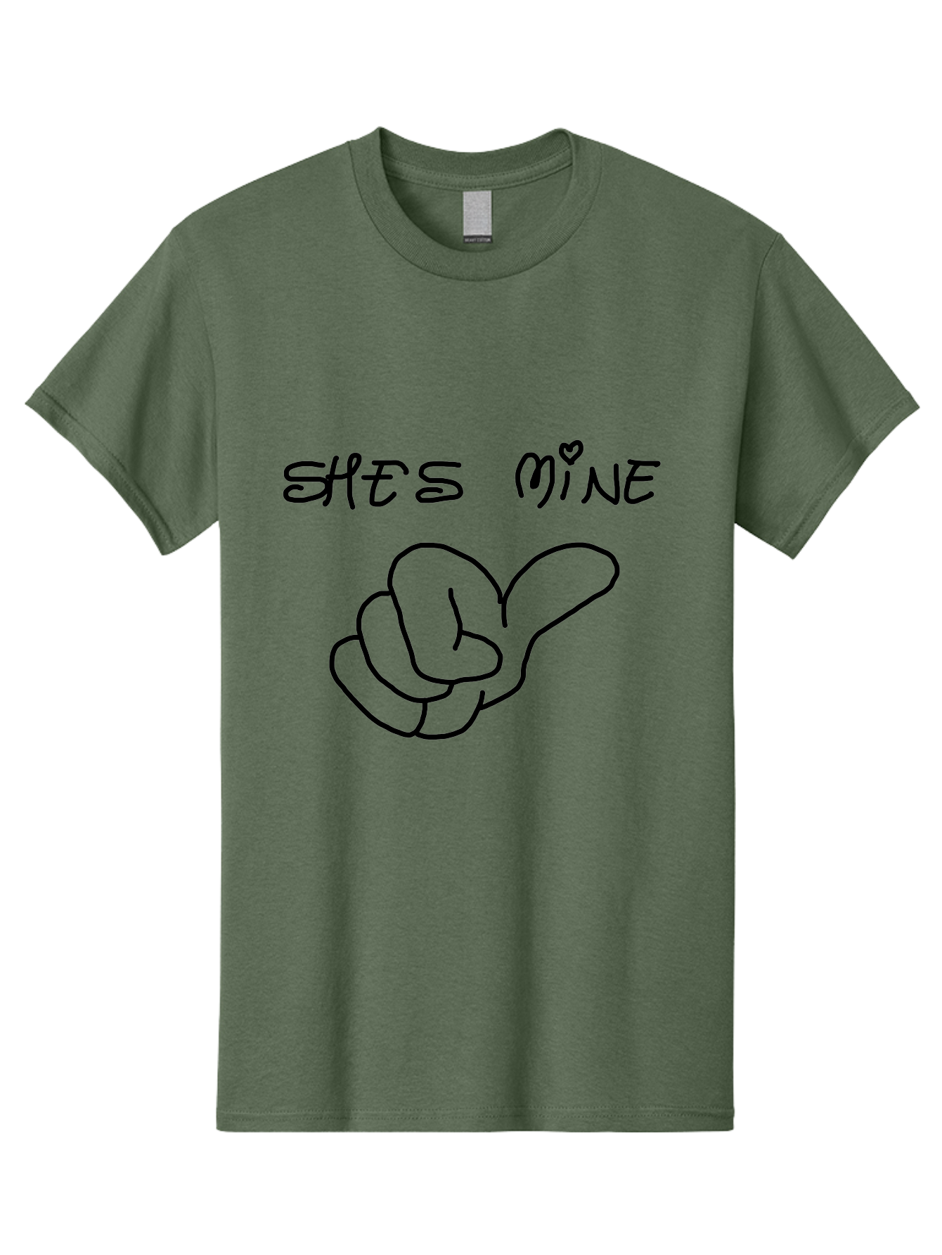 Shes-Mine Men'S Graphic Tee, 100% Cotton, Comfortable Casual Summer Wear, Machine Washable, Hand Gesture, Possessive Symbol, Love Sign, Heart Symbol, Romantic Gesture, Claim Of Ownership, Symbol Of Love - Aaa121