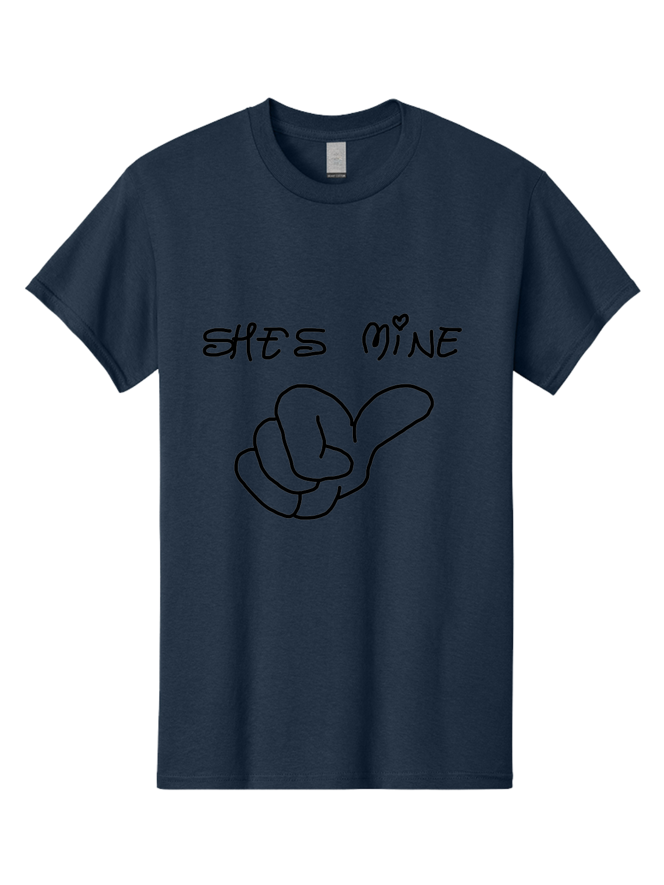 Shes-Mine Men'S Graphic Tee, 100% Cotton, Comfortable Casual Summer Wear, Machine Washable, Hand Gesture, Possessive Symbol, Love Sign, Heart Symbol, Romantic Gesture, Claim Of Ownership, Symbol Of Love - Aaa121