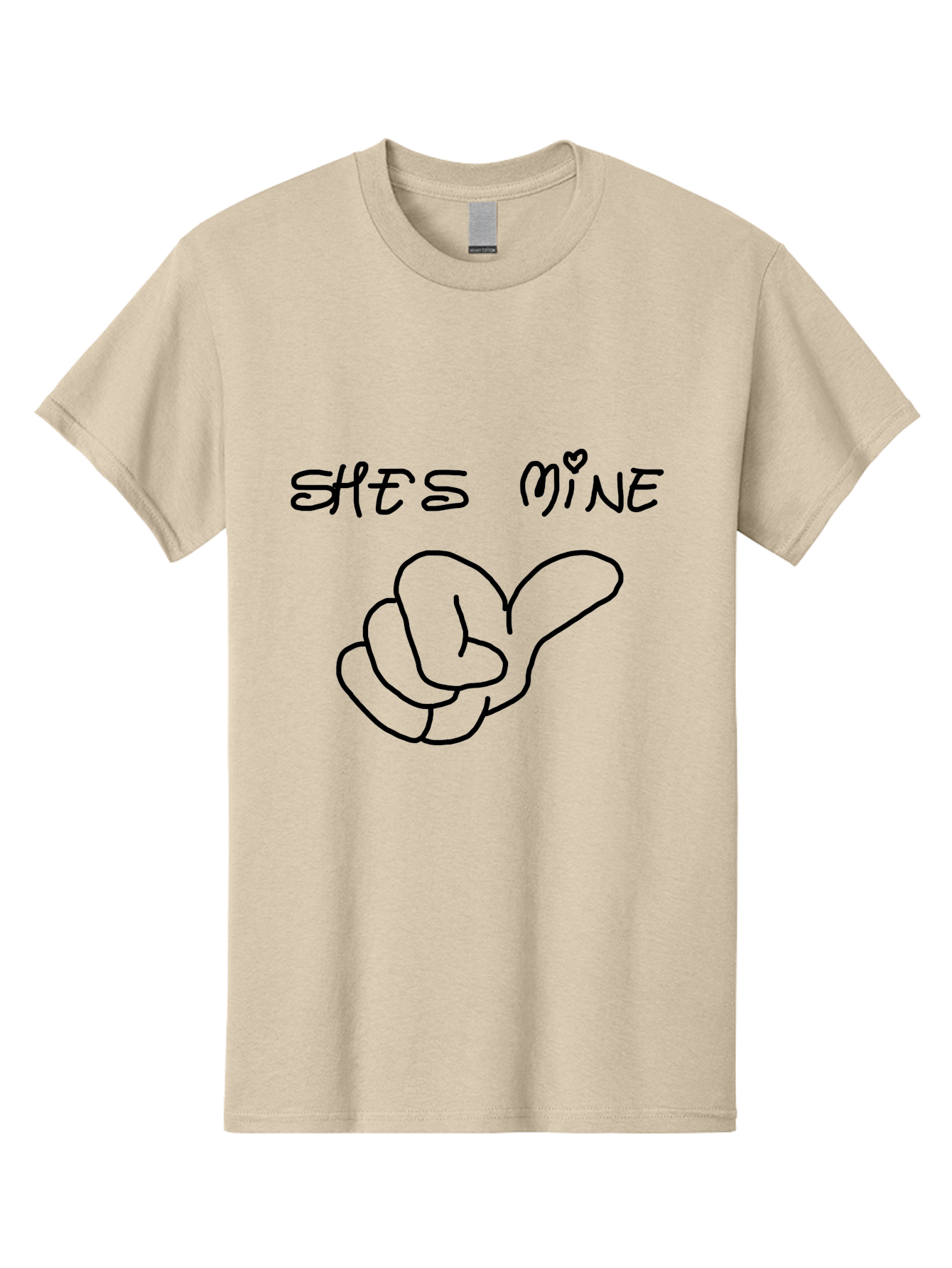 Shes-Mine Men'S Graphic Tee, 100% Cotton, Comfortable Casual Summer Wear, Machine Washable, Hand Gesture, Possessive Symbol, Love Sign, Heart Symbol, Romantic Gesture, Claim Of Ownership, Symbol Of Love - Aaa121