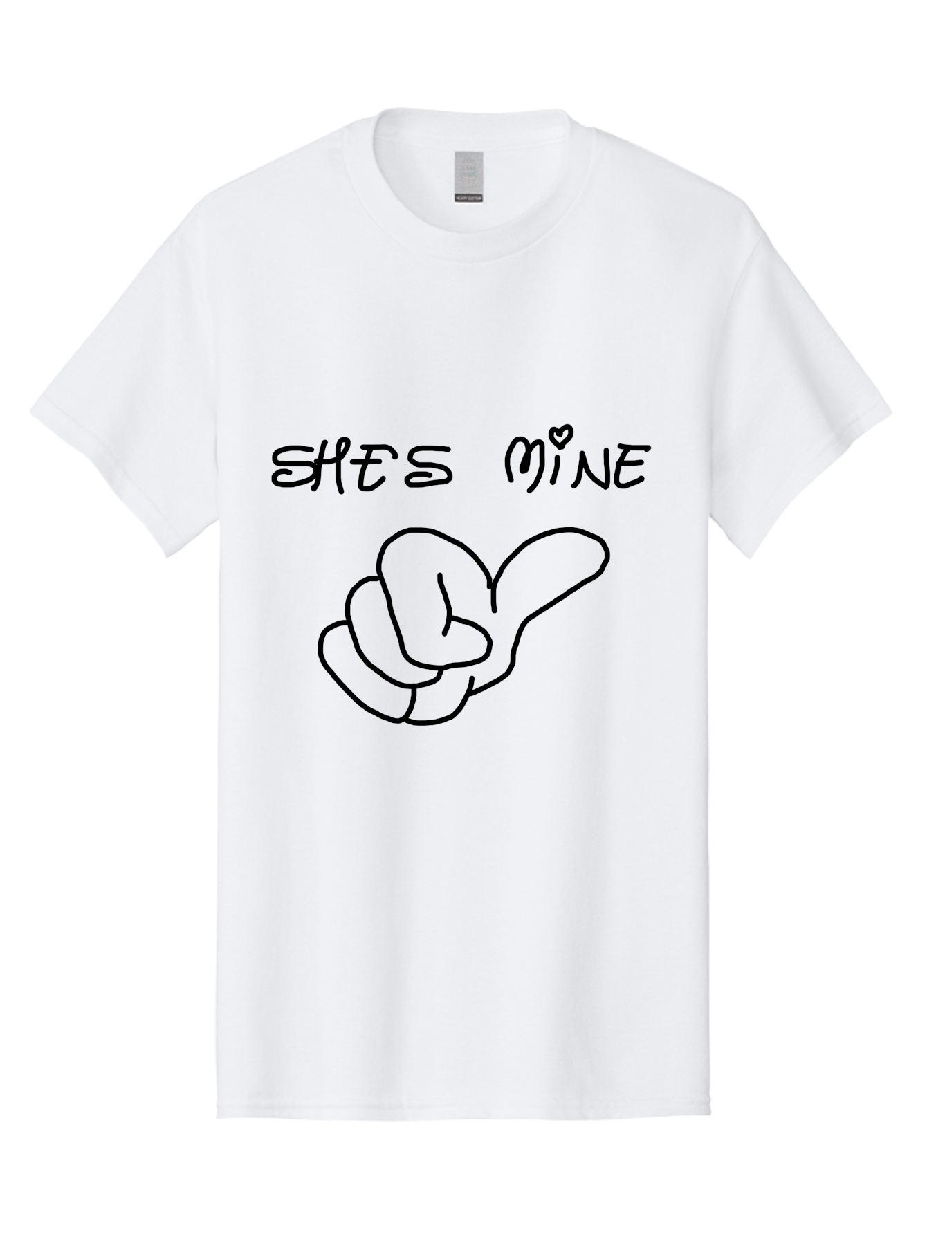 Shes-Mine Men'S Graphic Tee, 100% Cotton, Comfortable Casual Summer Wear, Machine Washable, Hand Gesture, Possessive Symbol, Love Sign, Heart Symbol, Romantic Gesture, Claim Of Ownership, Symbol Of Love - Aaa121