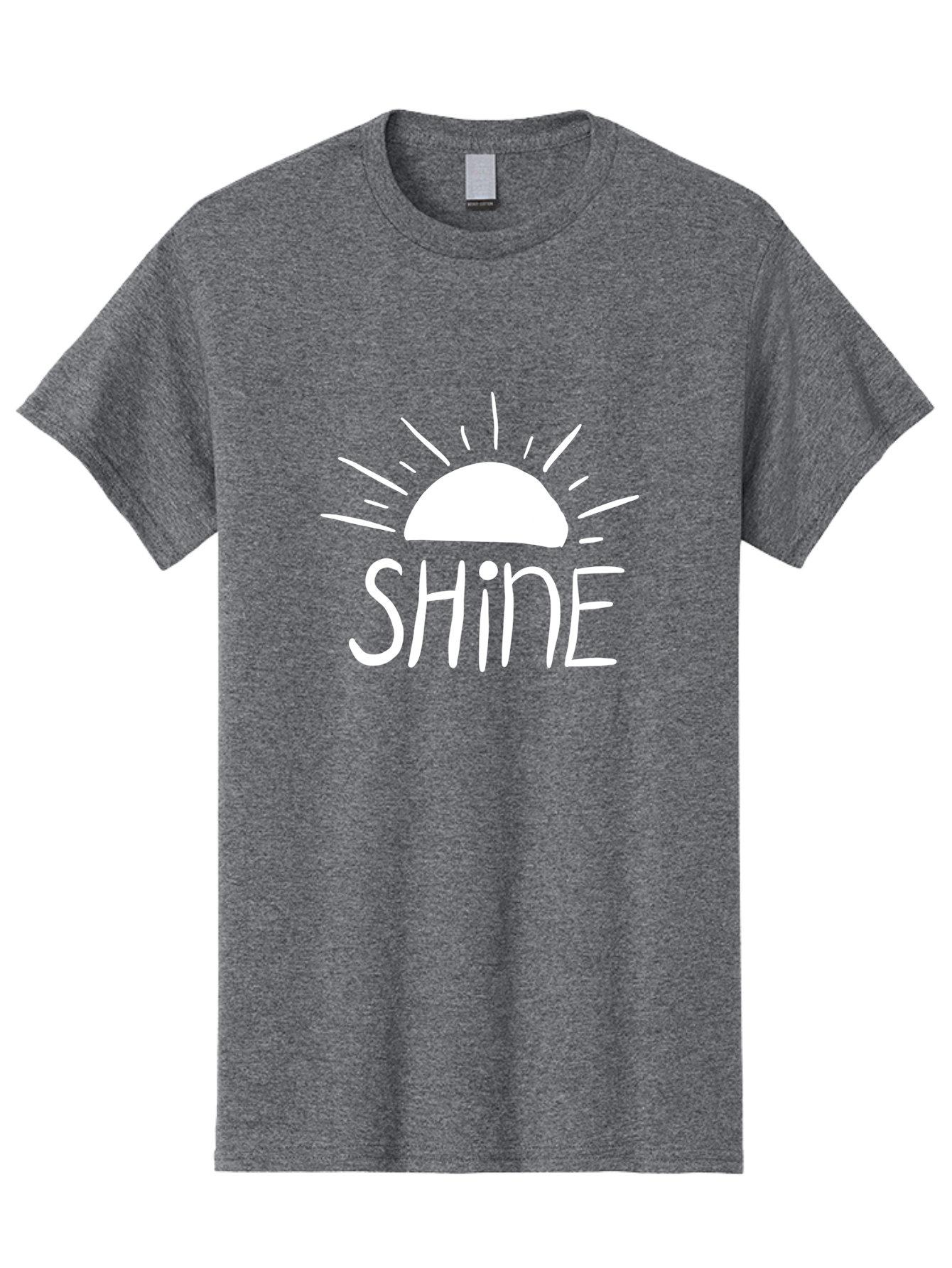 Shine Men'S Graphic Tee, 100% Cotton, Comfortable Casual Summer Wear, Machine Washable, Shine, Positivity, Motivation, Inspirational Quote, Happiness, Encouragement, Uplifting Message, Optimism Symbol - Aaa122