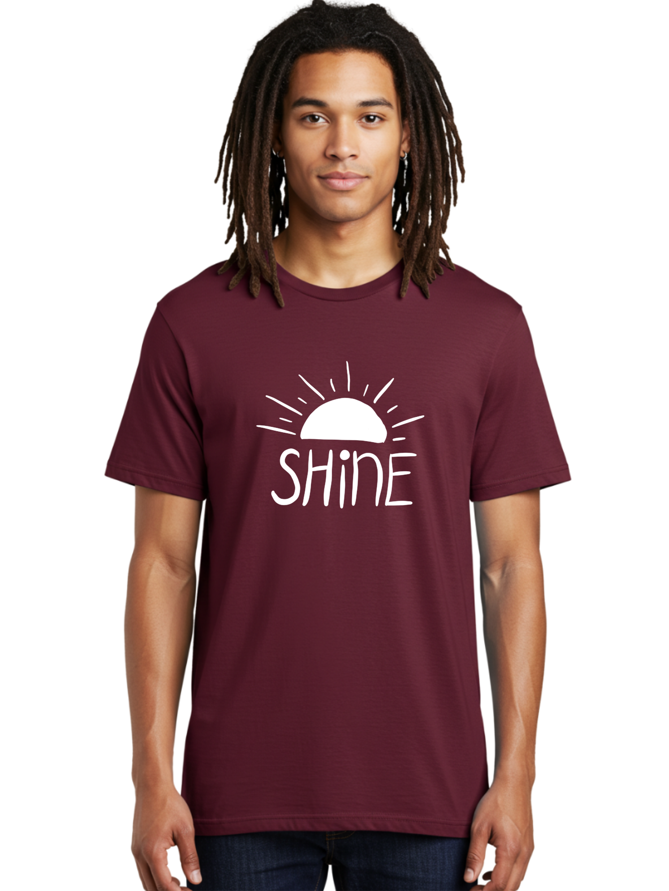 Shine Men'S Graphic Tee, 100% Cotton, Comfortable Casual Summer Wear, Machine Washable, Shine, Positivity, Motivation, Inspirational Quote, Happiness, Encouragement, Uplifting Message, Optimism Symbol - Aaa122