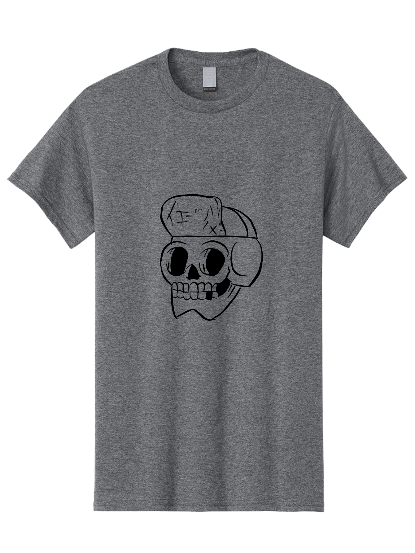 Skull-With-Headphones Men'S Graphic Tee, 100% Cotton, Comfortable Casual Summer Wear, Machine Washable, Skull Wearing Headphones, Dj Skull, Music Lover, Edgy Style, Bold Graphics, Graphic Design, Skull Art, Headphones, Dark Art - Aaa124