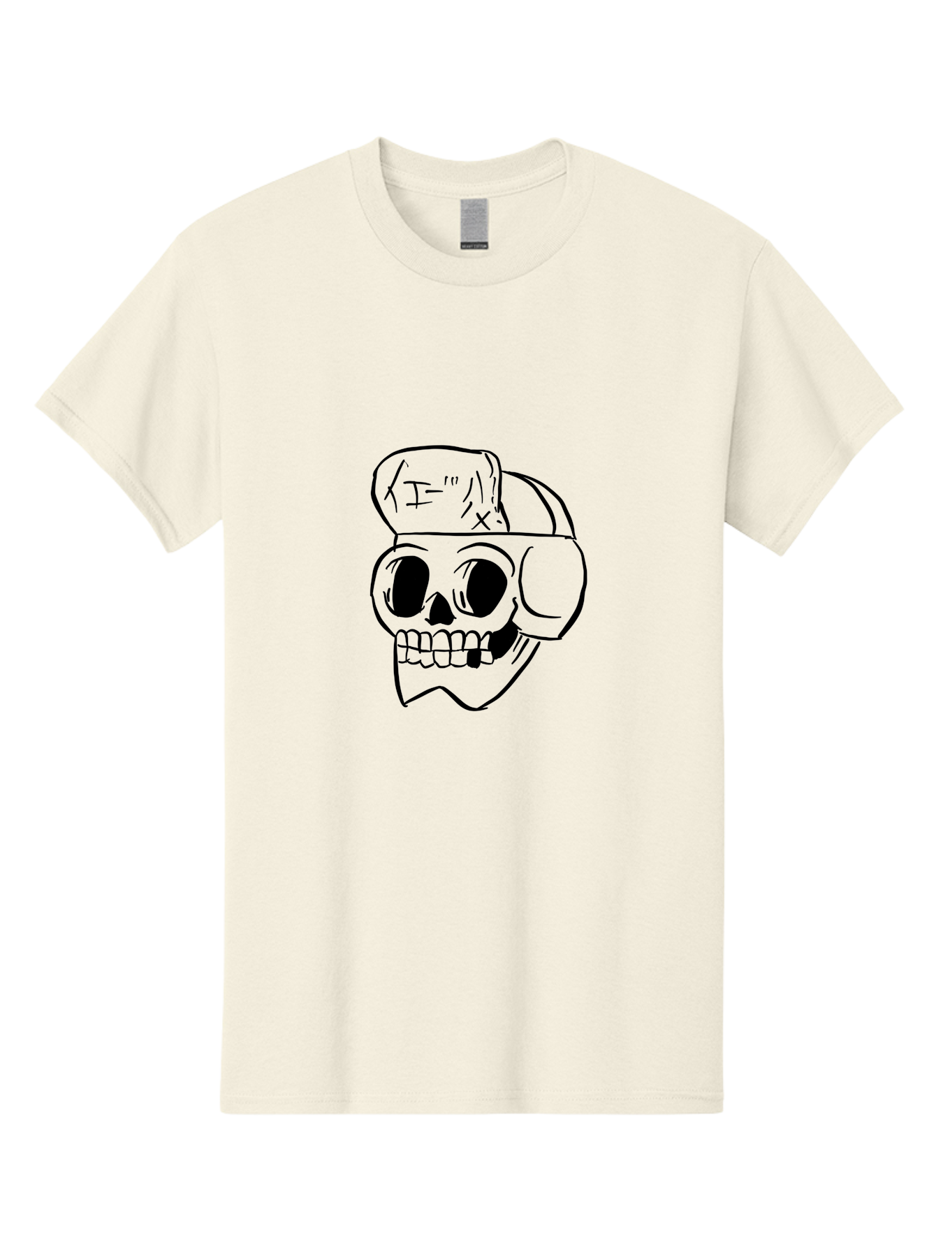 Skull-With-Headphones Men'S Graphic Tee, 100% Cotton, Comfortable Casual Summer Wear, Machine Washable, Skull Wearing Headphones, Dj Skull, Music Lover, Edgy Style, Bold Graphics, Graphic Design, Skull Art, Headphones, Dark Art - Aaa124