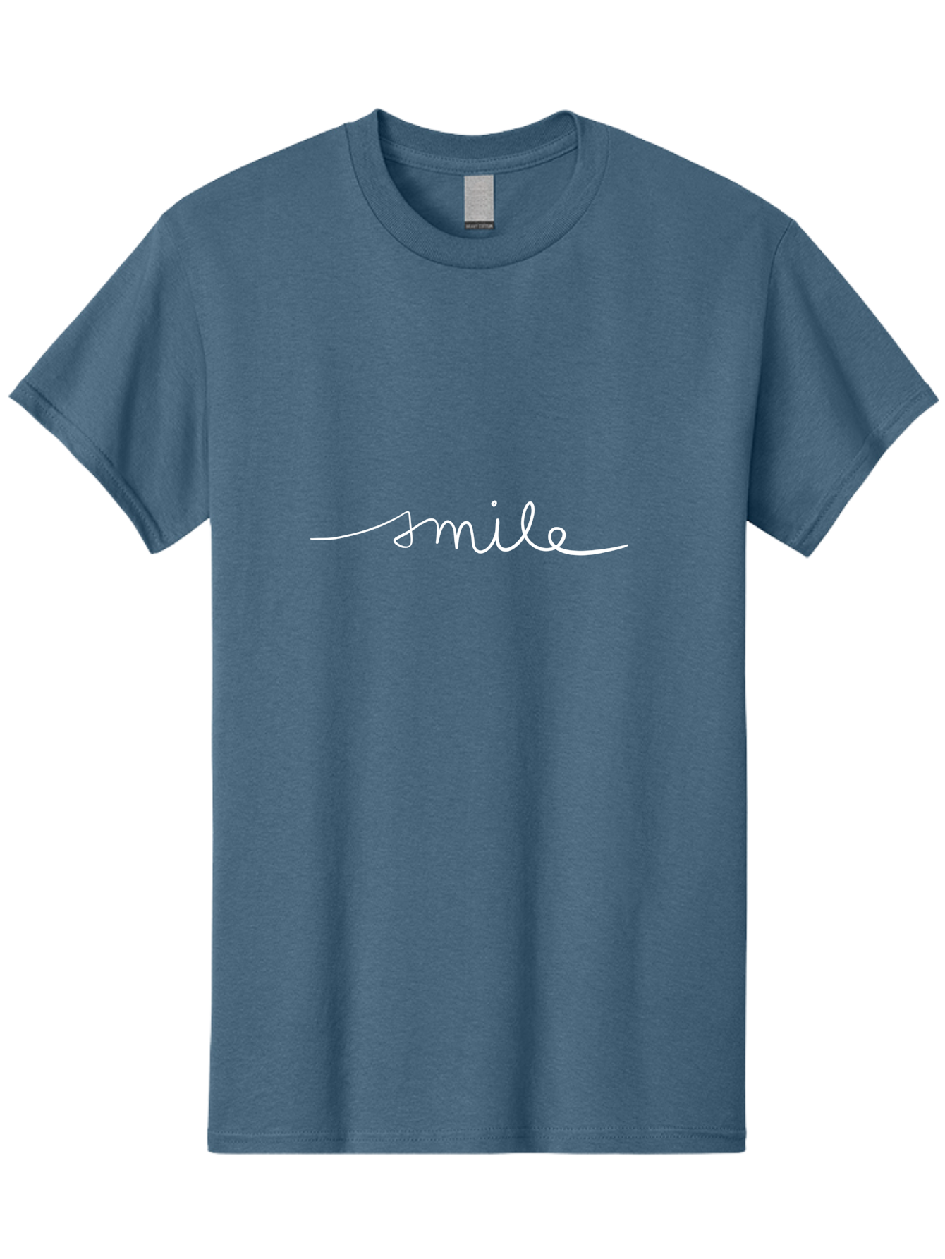 Smile Men'S Graphic Tee, 100% Cotton, Comfortable Casual Summer Wear, Machine Washable, Smile, Positivity, Happiness, Joyful Emotions, Uplifting Vibes, Feel-Good Atmosphere, Handwritten Text, Friendly Tone, Good Vibes, Welcoming Message - Aaa125