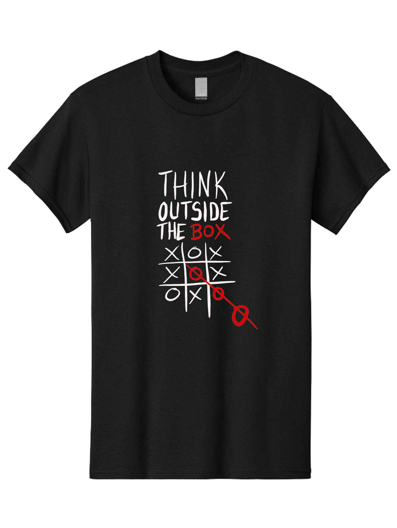 Think-Outside-The-Box Men'S Graphic Tee, 100% Cotton, Comfortable Casual Summer Wear, Machine Washable, Think Outside The Box, Creative Thinking, Tic Tac Toe Game, Innovative Ideas, Problem-Solving, Strategic Thinking, Outside The Box, - Aaa129