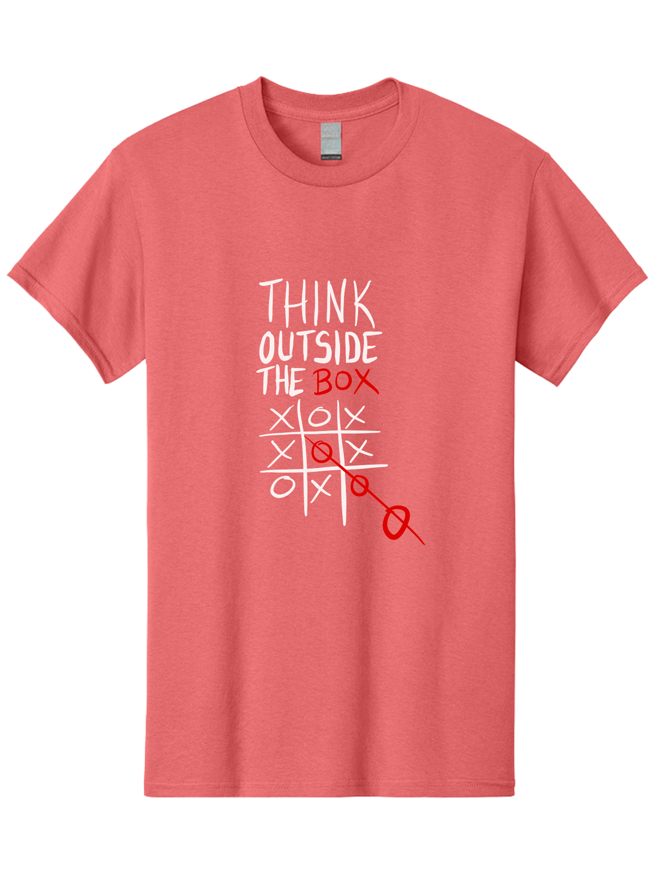 Think-Outside-The-Box Men'S Graphic Tee, 100% Cotton, Comfortable Casual Summer Wear, Machine Washable, Think Outside The Box, Creative Thinking, Tic Tac Toe Game, Innovative Ideas, Problem-Solving, Strategic Thinking, Outside The Box, - Aaa129