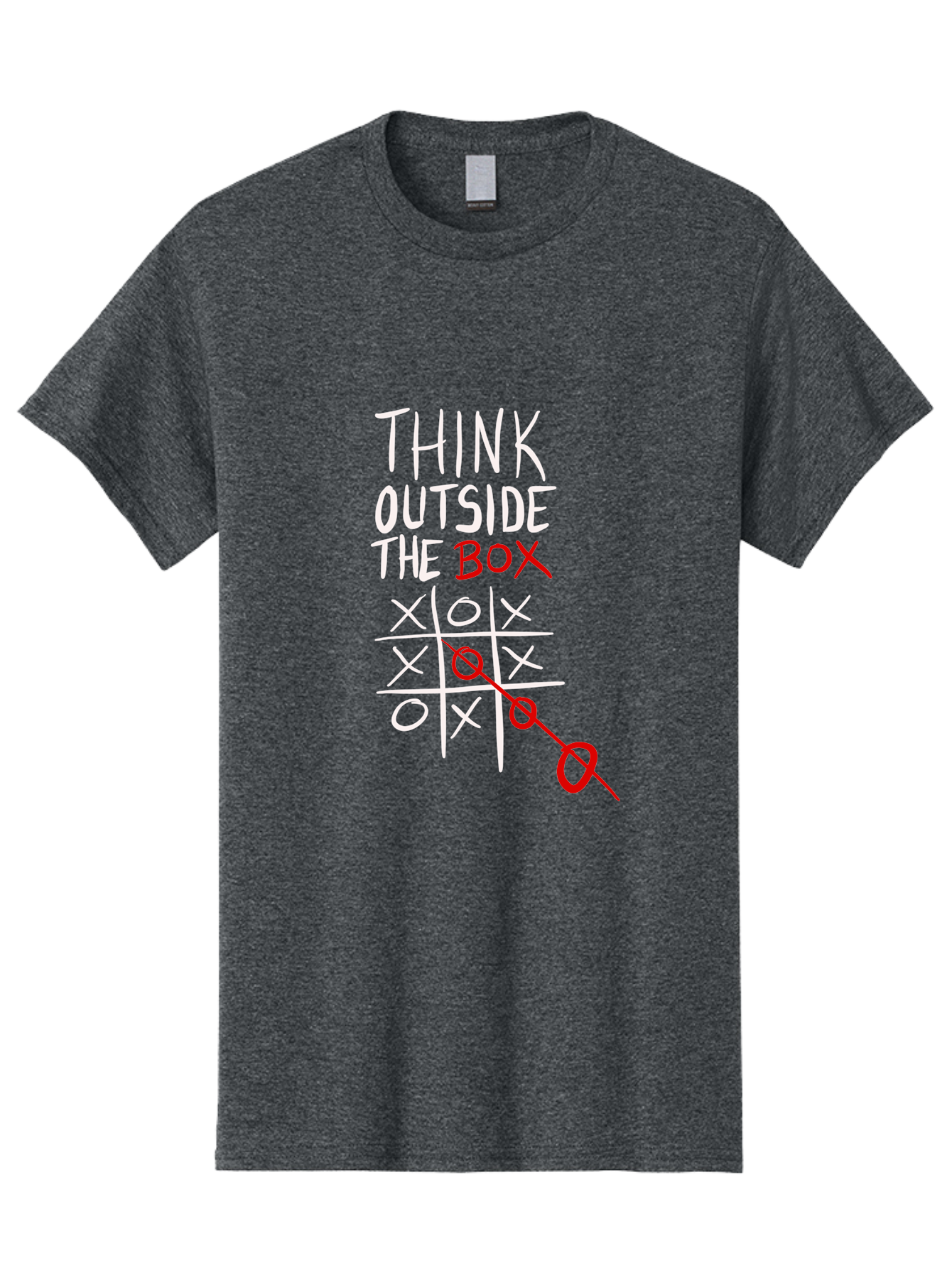 Think-Outside-The-Box Men'S Graphic Tee, 100% Cotton, Comfortable Casual Summer Wear, Machine Washable, Think Outside The Box, Creative Thinking, Tic Tac Toe Game, Innovative Ideas, Problem-Solving, Strategic Thinking, Outside The Box, - Aaa129