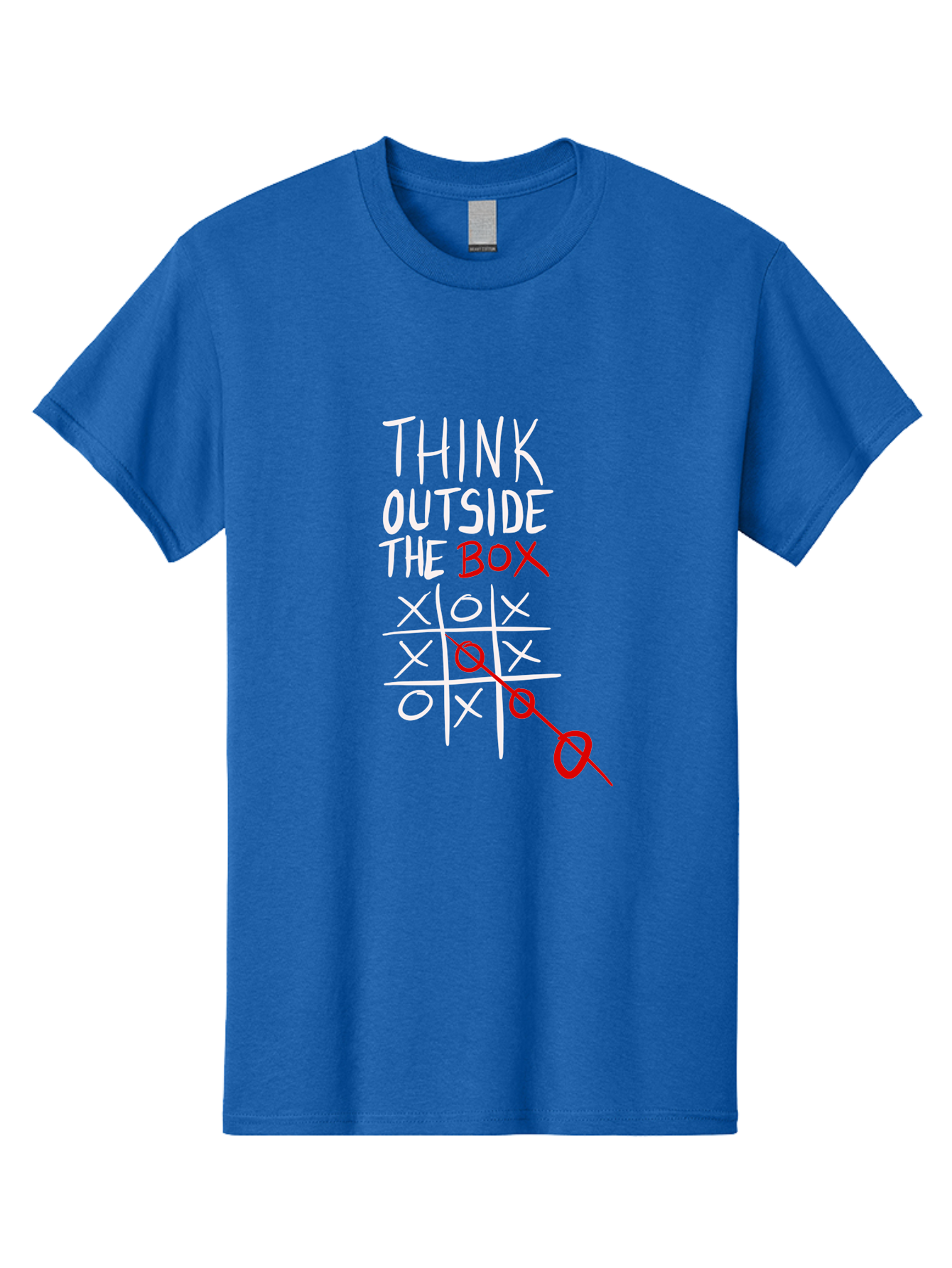 Think-Outside-The-Box Men'S Graphic Tee, 100% Cotton, Comfortable Casual Summer Wear, Machine Washable, Think Outside The Box, Creative Thinking, Tic Tac Toe Game, Innovative Ideas, Problem-Solving, Strategic Thinking, Outside The Box, - Aaa129