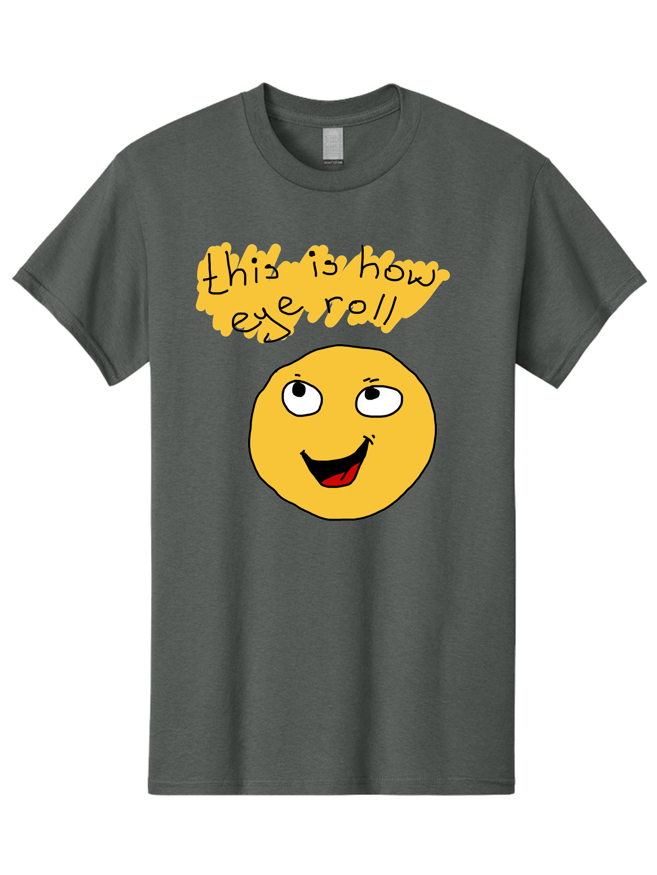This-Is-How-Eye-Roll Men'S Graphic Tee, 100% Cotton, Comfortable Casual Summer Wear, Machine Washable, Funny Emoticon, Eye Roll Meme, Cartoon Character, Humorous Expression, Playful Humor, Sarcastic Face, Smiling Emoji, Laugh Out Loud - Aaa131