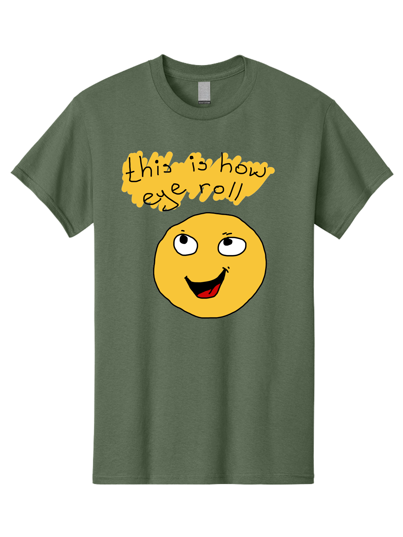 This-Is-How-Eye-Roll Men'S Graphic Tee, 100% Cotton, Comfortable Casual Summer Wear, Machine Washable, Funny Emoticon, Eye Roll Meme, Cartoon Character, Humorous Expression, Playful Humor, Sarcastic Face, Smiling Emoji, Laugh Out Loud - Aaa131