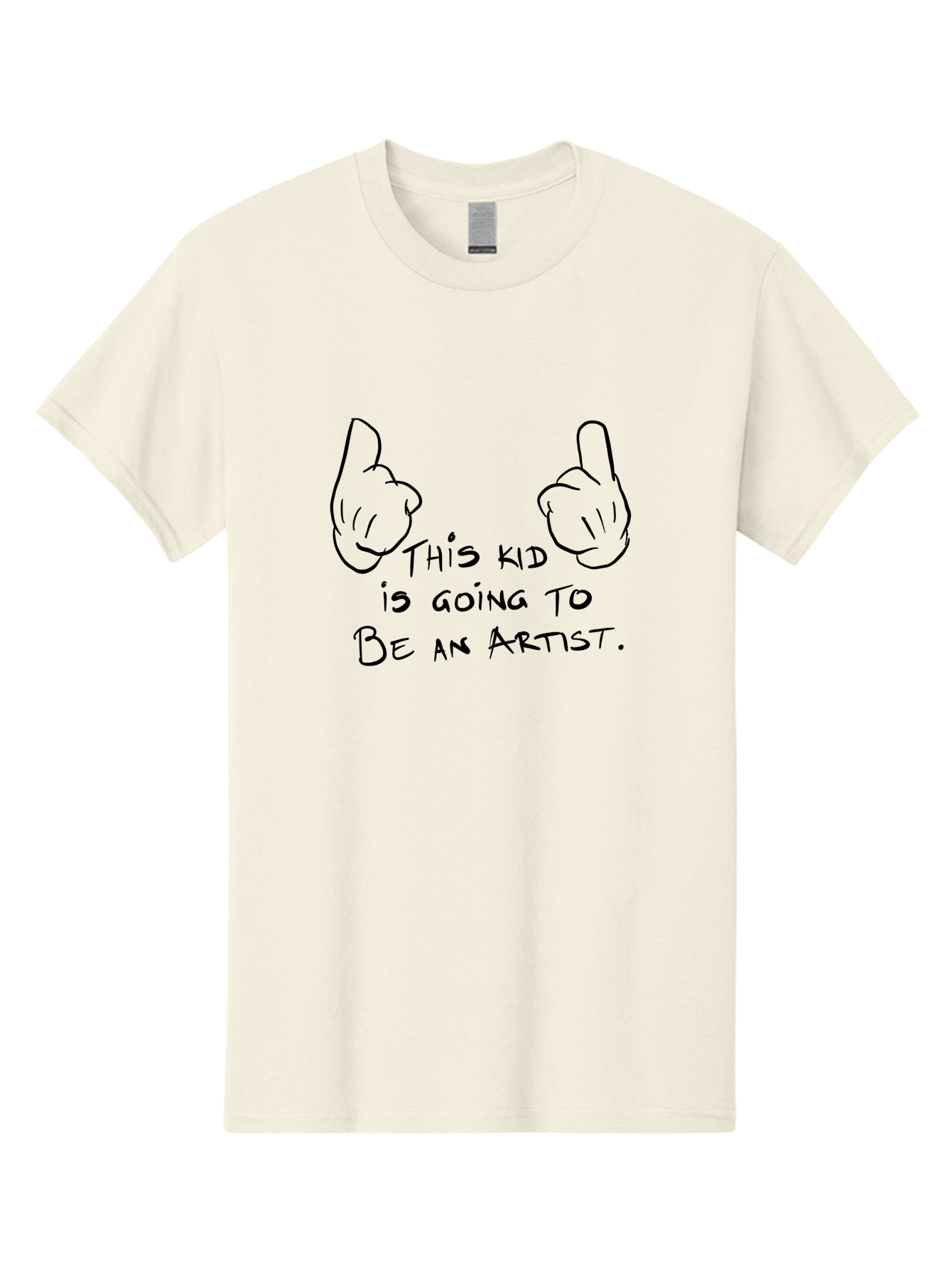 This-Kid-Is-Going-To-Be-An-Artist Men'S Graphic Tee, 100% Cotton, Comfortable Casual Summer Wear, Machine Washable, Artistic Talent, Creative Kid, Young Artist, Inspirational Quote, Hand Drawn Illustration, Pointing Hands, - Aaa132