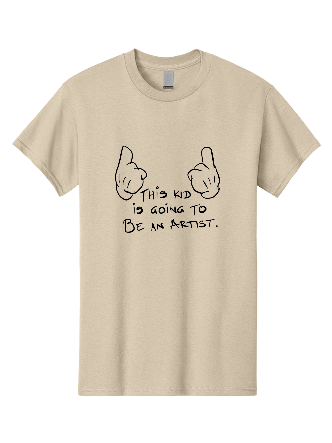 This-Kid-Is-Going-To-Be-An-Artist Men'S Graphic Tee, 100% Cotton, Comfortable Casual Summer Wear, Machine Washable, Artistic Talent, Creative Kid, Young Artist, Inspirational Quote, Hand Drawn Illustration, Pointing Hands, - Aaa132
