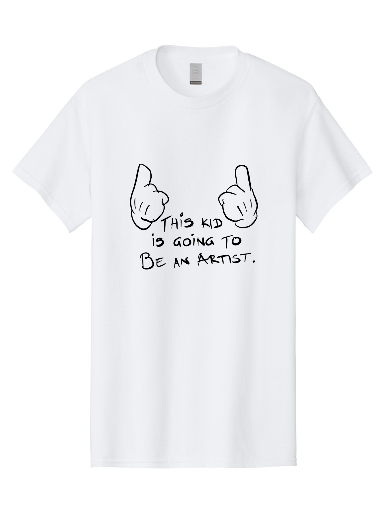 This-Kid-Is-Going-To-Be-An-Artist Men'S Graphic Tee, 100% Cotton, Comfortable Casual Summer Wear, Machine Washable, Artistic Talent, Creative Kid, Young Artist, Inspirational Quote, Hand Drawn Illustration, Pointing Hands, - Aaa132
