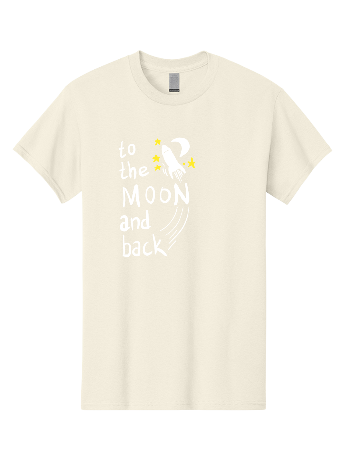 To-The-Moon-And-Back Men'S Graphic Tee, 100% Cotton, Comfortable Casual Summer Wear, Machine Washable, Space Travel, Rocket Ship, Moon Adventure, Love Phrase, Starry Night, Celestial Journey, Quirky Typography, Whimsical Illustration - Aaa134