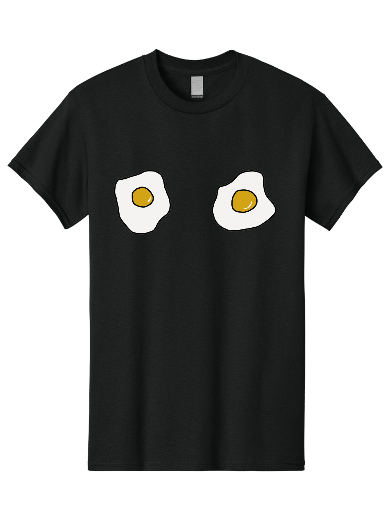 Two-Fried-Eggs Men'S Graphic Tee, 100% Cotton, Comfortable Casual Summer Wear, Machine Washable, Fried Eggs, Egg Yolks, Breakfast Food, Cartoon Eggs, Simple Illustration, Food Graphics, Egg Illustration - Aaa137