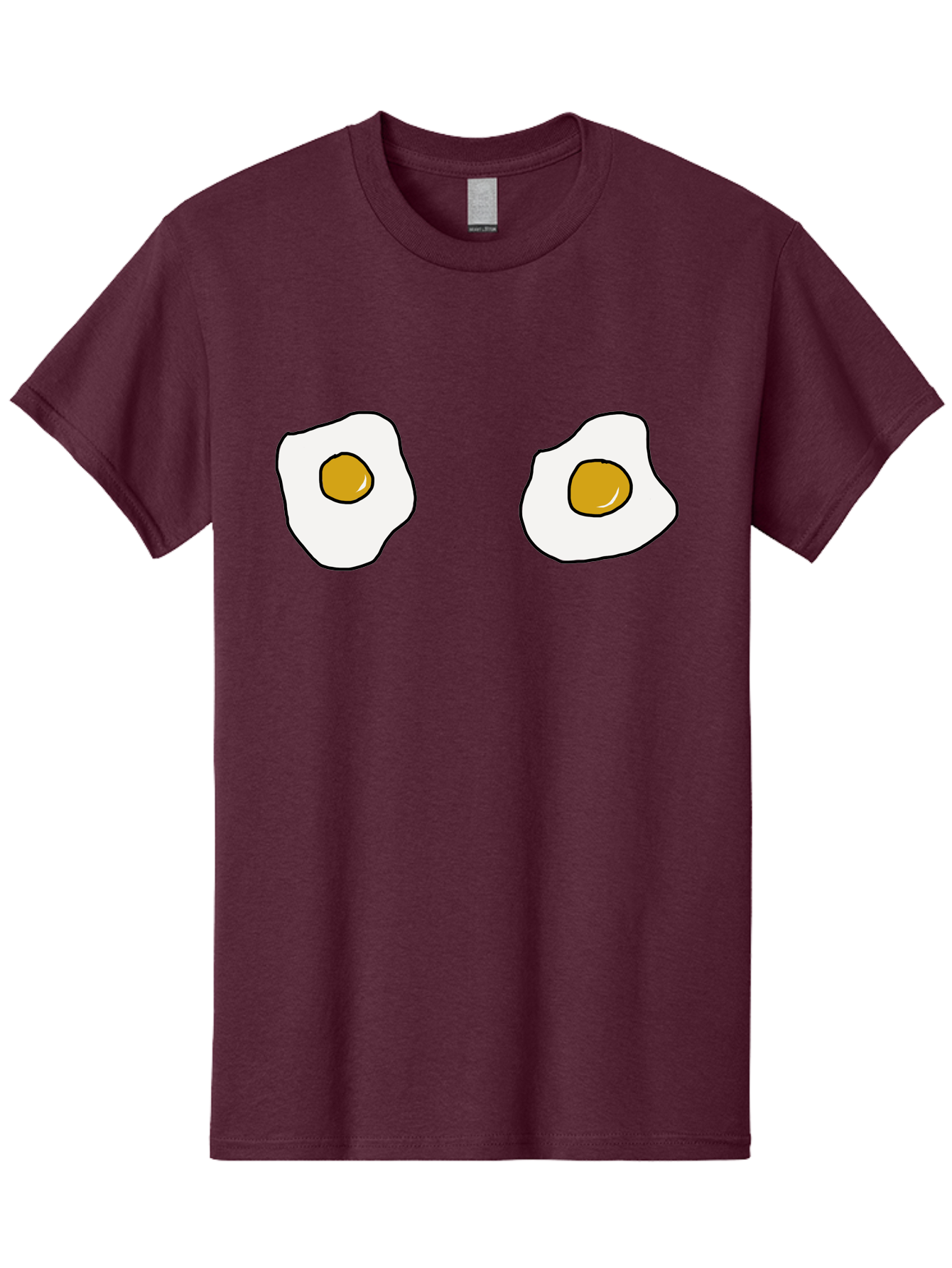 Two-Fried-Eggs Men'S Graphic Tee, 100% Cotton, Comfortable Casual Summer Wear, Machine Washable, Fried Eggs, Egg Yolks, Breakfast Food, Cartoon Eggs, Simple Illustration, Food Graphics, Egg Illustration - Aaa137