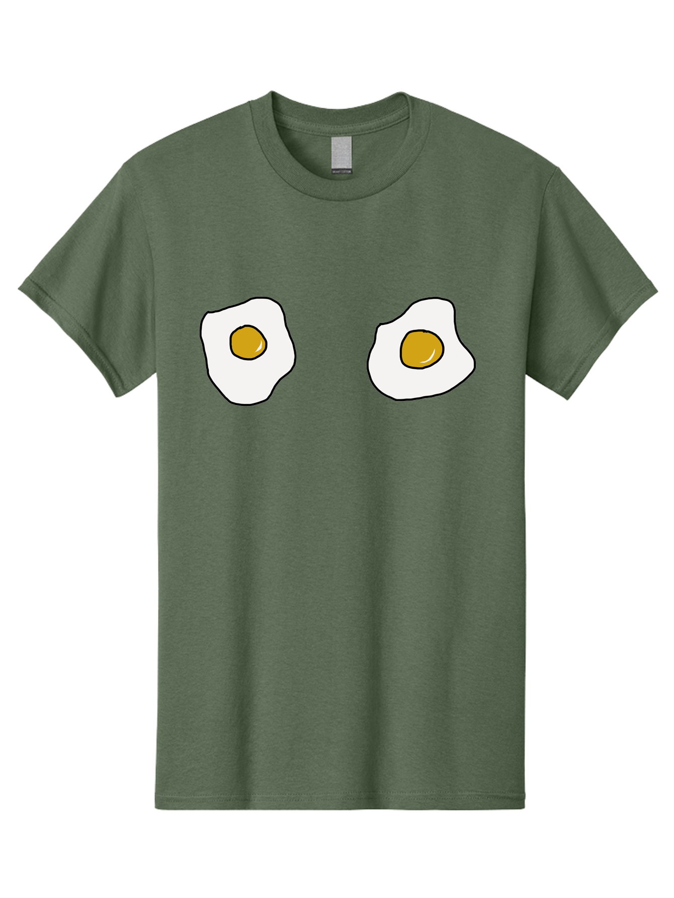 Two-Fried-Eggs Men'S Graphic Tee, 100% Cotton, Comfortable Casual Summer Wear, Machine Washable, Fried Eggs, Egg Yolks, Breakfast Food, Cartoon Eggs, Simple Illustration, Food Graphics, Egg Illustration - Aaa137