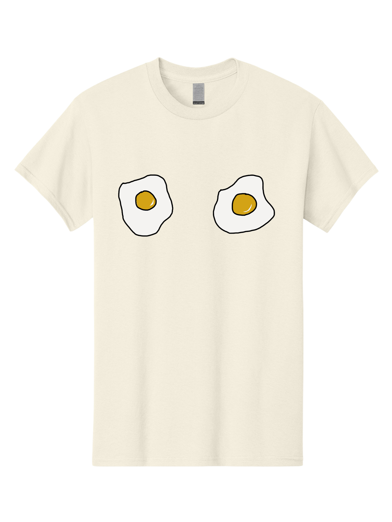 Two-Fried-Eggs Men'S Graphic Tee, 100% Cotton, Comfortable Casual Summer Wear, Machine Washable, Fried Eggs, Egg Yolks, Breakfast Food, Cartoon Eggs, Simple Illustration, Food Graphics, Egg Illustration - Aaa137
