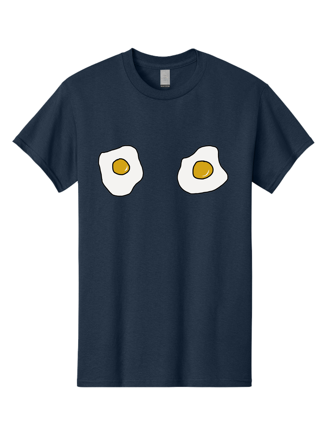 Two-Fried-Eggs Men'S Graphic Tee, 100% Cotton, Comfortable Casual Summer Wear, Machine Washable, Fried Eggs, Egg Yolks, Breakfast Food, Cartoon Eggs, Simple Illustration, Food Graphics, Egg Illustration - Aaa137