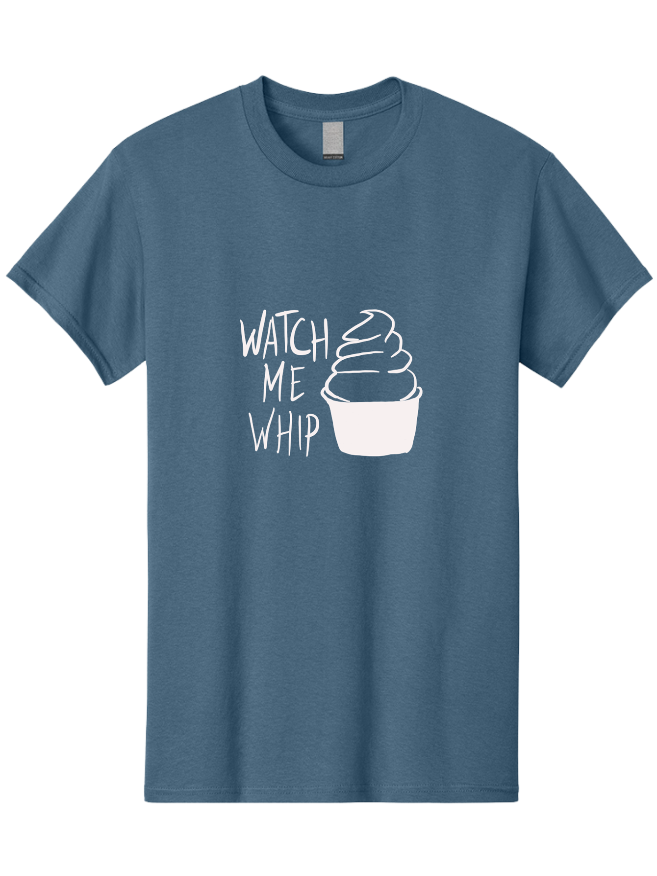 Watch-Me-Whip Men'S Graphic Tee, 100% Cotton, Comfortable Casual Summer Wear, Machine Washable, Whipped Cream, Soft Serve, Cup, Sweet Treat, Frozen Yogurt, Dessert, Fun Phrase, Playful Design, White Illustration, Watch Me Whip - Aaa138