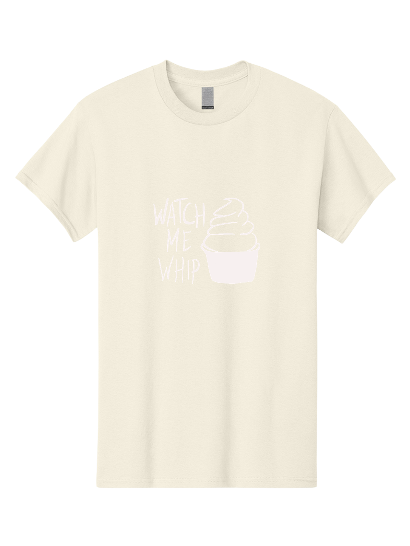 Watch-Me-Whip Men'S Graphic Tee, 100% Cotton, Comfortable Casual Summer Wear, Machine Washable, Whipped Cream, Soft Serve, Cup, Sweet Treat, Frozen Yogurt, Dessert, Fun Phrase, Playful Design, White Illustration, Watch Me Whip - Aaa138