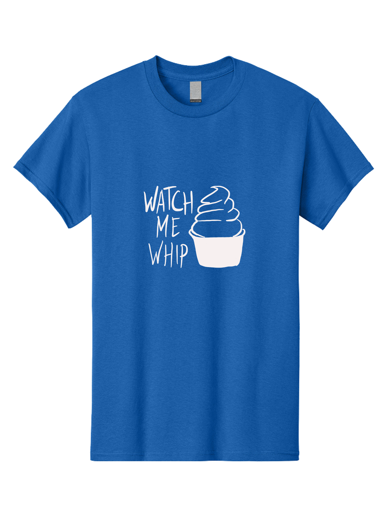 Watch-Me-Whip Men'S Graphic Tee, 100% Cotton, Comfortable Casual Summer Wear, Machine Washable, Whipped Cream, Soft Serve, Cup, Sweet Treat, Frozen Yogurt, Dessert, Fun Phrase, Playful Design, White Illustration, Watch Me Whip - Aaa138