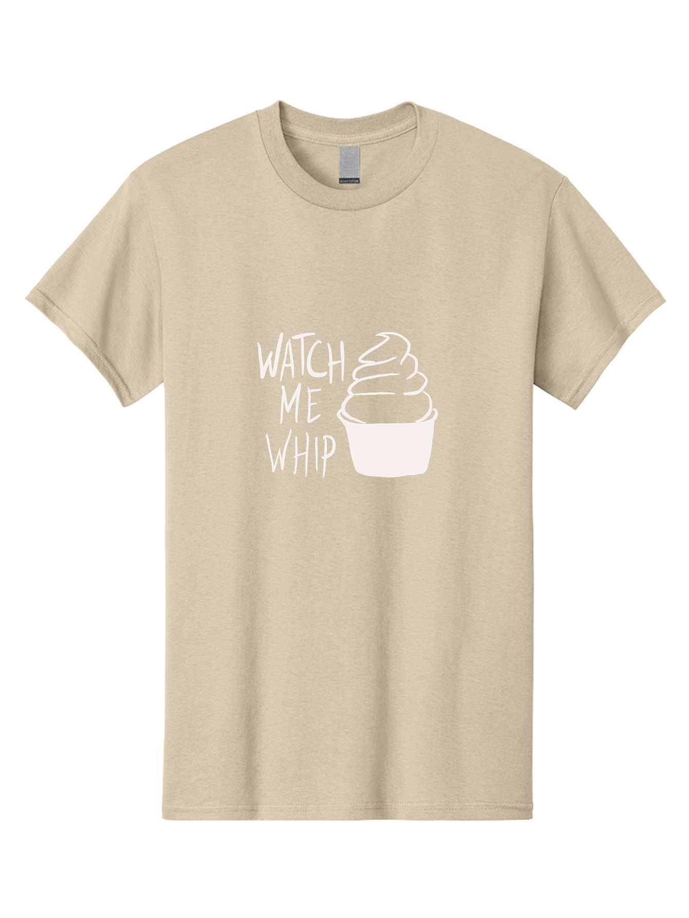 Watch-Me-Whip Men'S Graphic Tee, 100% Cotton, Comfortable Casual Summer Wear, Machine Washable, Whipped Cream, Soft Serve, Cup, Sweet Treat, Frozen Yogurt, Dessert, Fun Phrase, Playful Design, White Illustration, Watch Me Whip - Aaa138
