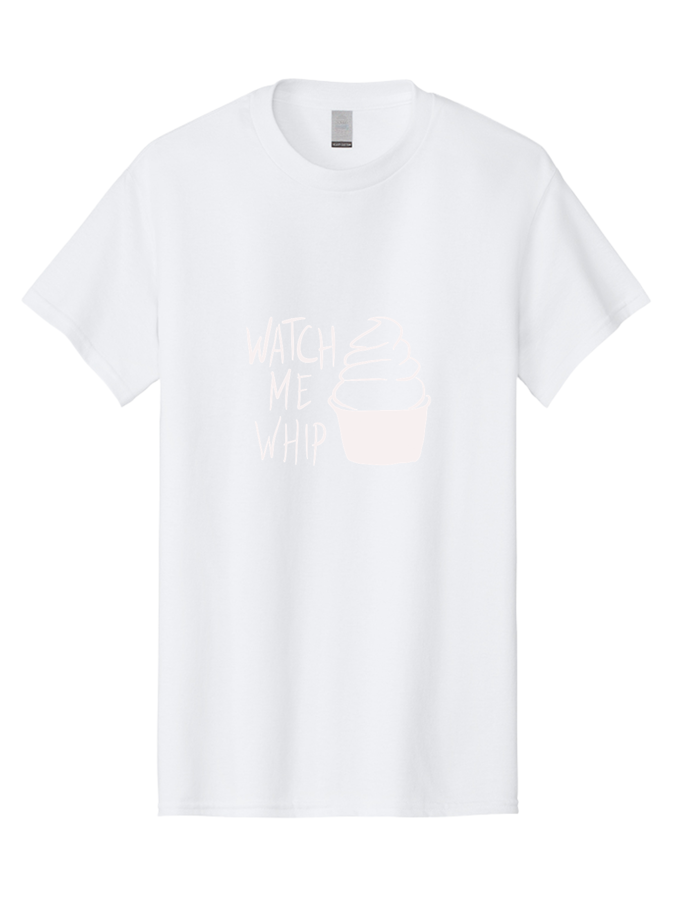 Watch-Me-Whip Men'S Graphic Tee, 100% Cotton, Comfortable Casual Summer Wear, Machine Washable, Whipped Cream, Soft Serve, Cup, Sweet Treat, Frozen Yogurt, Dessert, Fun Phrase, Playful Design, White Illustration, Watch Me Whip - Aaa138