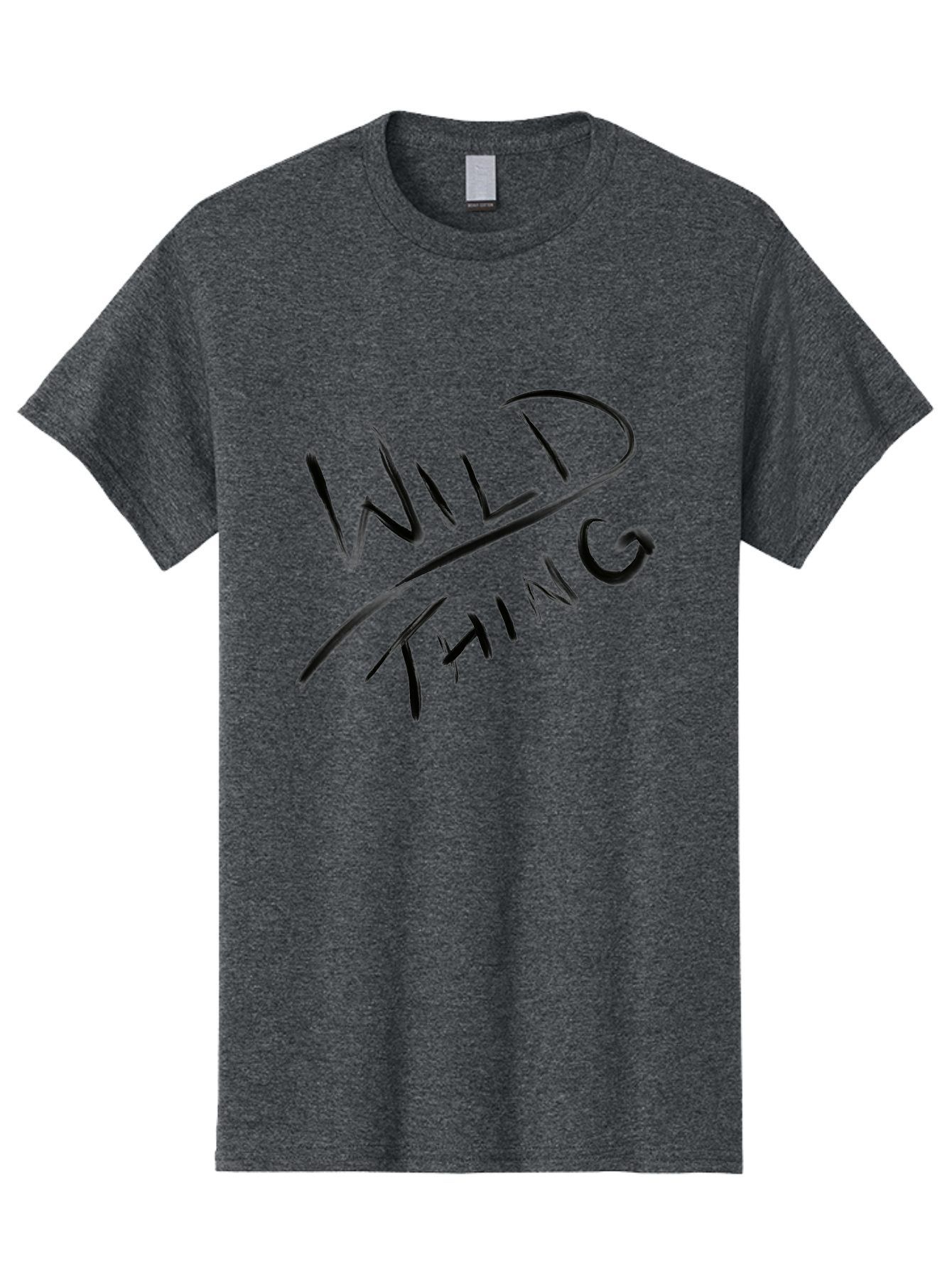 Wild-Thing Men'S Graphic Tee, 100% Cotton, Comfortable Casual Summer Wear, Machine Washable, Wild Thing, Bold Typography, Black Text, Diagonal Text, Handwritten Font, Modern Design, Edgy Style, Graphic Text - Aaa139