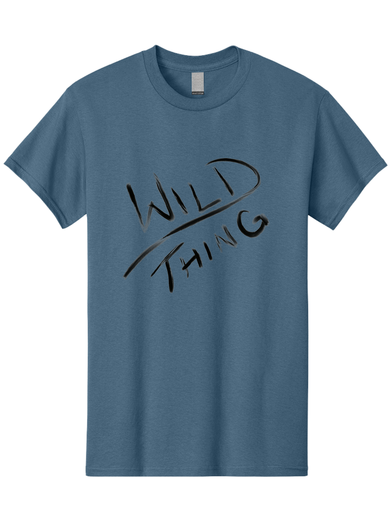 Wild-Thing Men'S Graphic Tee, 100% Cotton, Comfortable Casual Summer Wear, Machine Washable, Wild Thing, Bold Typography, Black Text, Diagonal Text, Handwritten Font, Modern Design, Edgy Style, Graphic Text - Aaa139