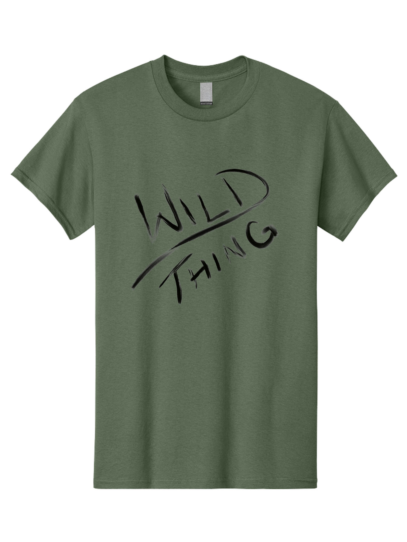 Wild-Thing Men'S Graphic Tee, 100% Cotton, Comfortable Casual Summer Wear, Machine Washable, Wild Thing, Bold Typography, Black Text, Diagonal Text, Handwritten Font, Modern Design, Edgy Style, Graphic Text - Aaa139