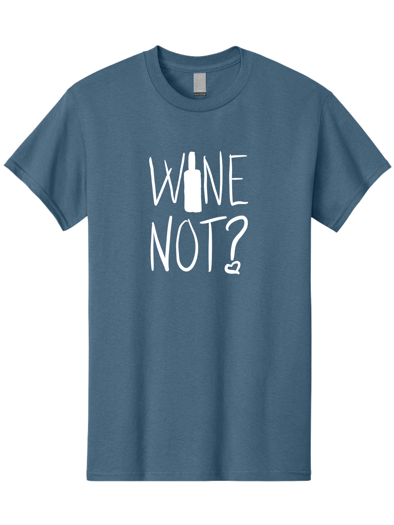 Wine-Not Men'S Graphic Tee, 100% Cotton, Comfortable Casual Summer Wear, Machine Washable, Wine Bottle, Playful Message, Witty Phrase, Wine Pun, Heart Symbol, Wine Lover, Funny Quote - Aaa141